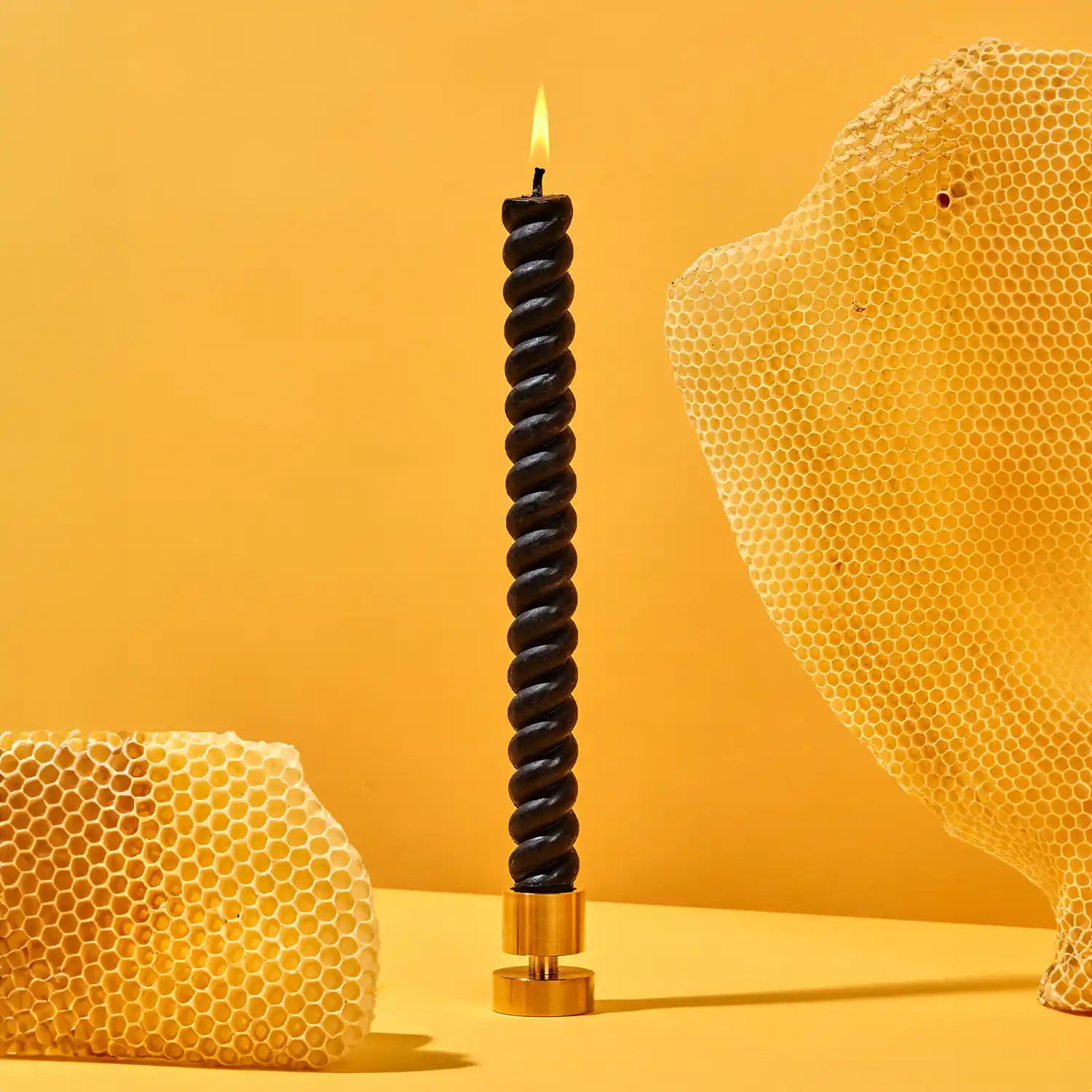 Spiral Beeswax Candles (2 pack) - Black