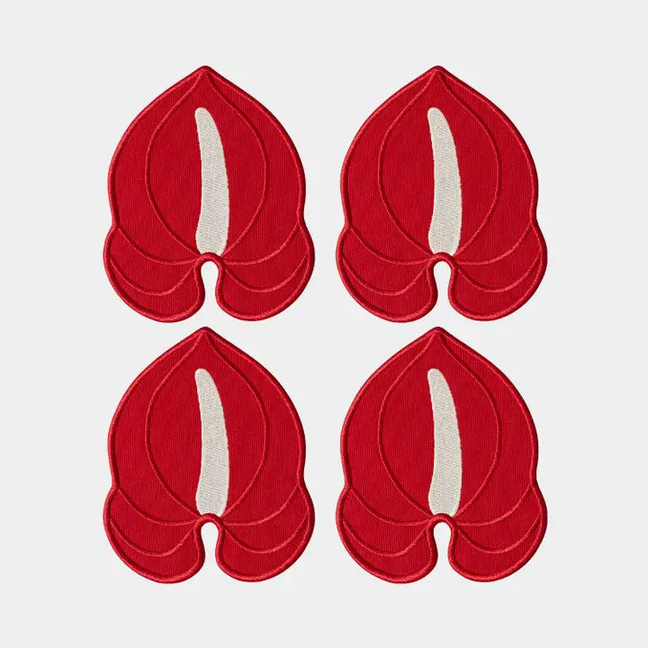 Octaevo Red Anthurium Coaster (Set of 4)