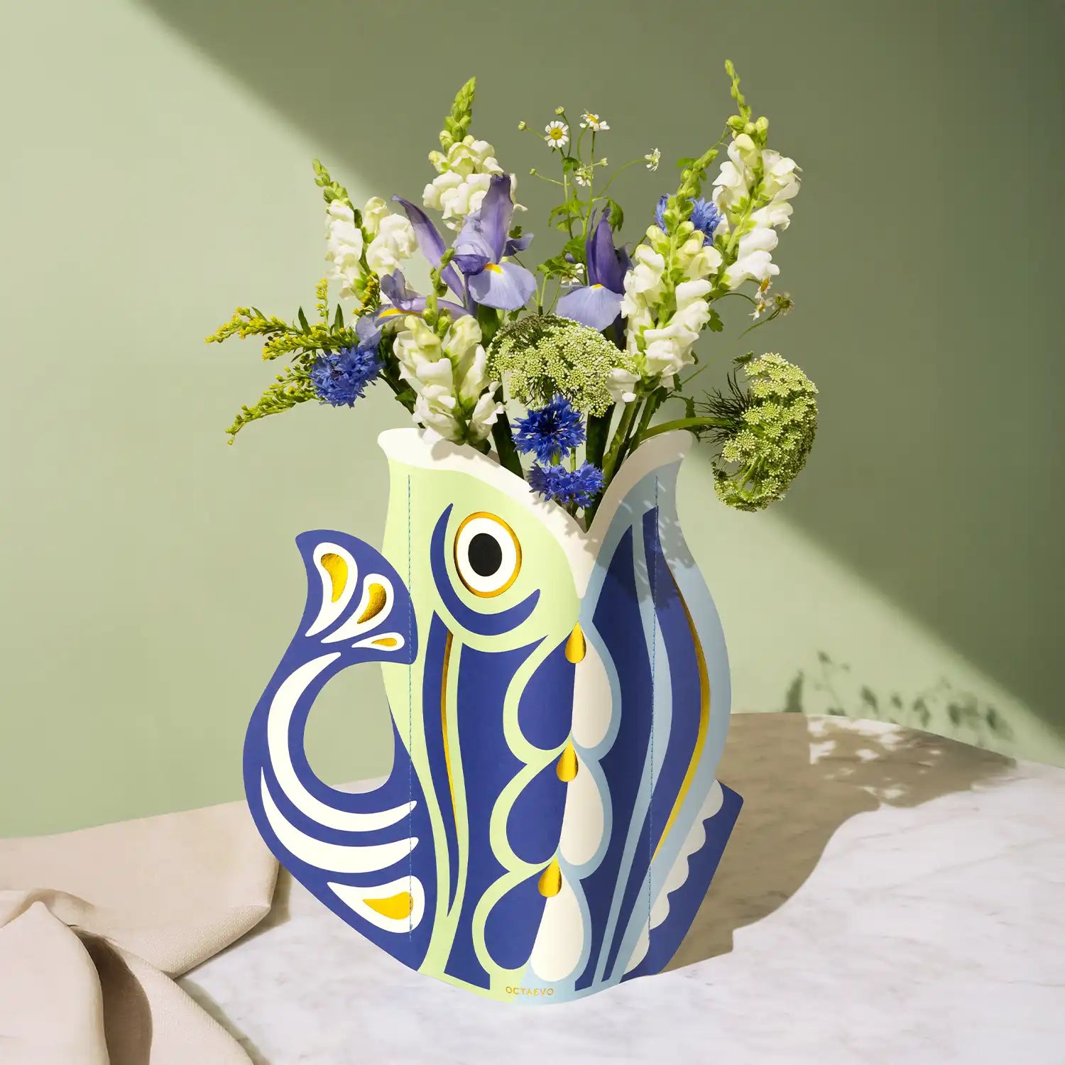 Octaevo Paper Vase Fish Blue