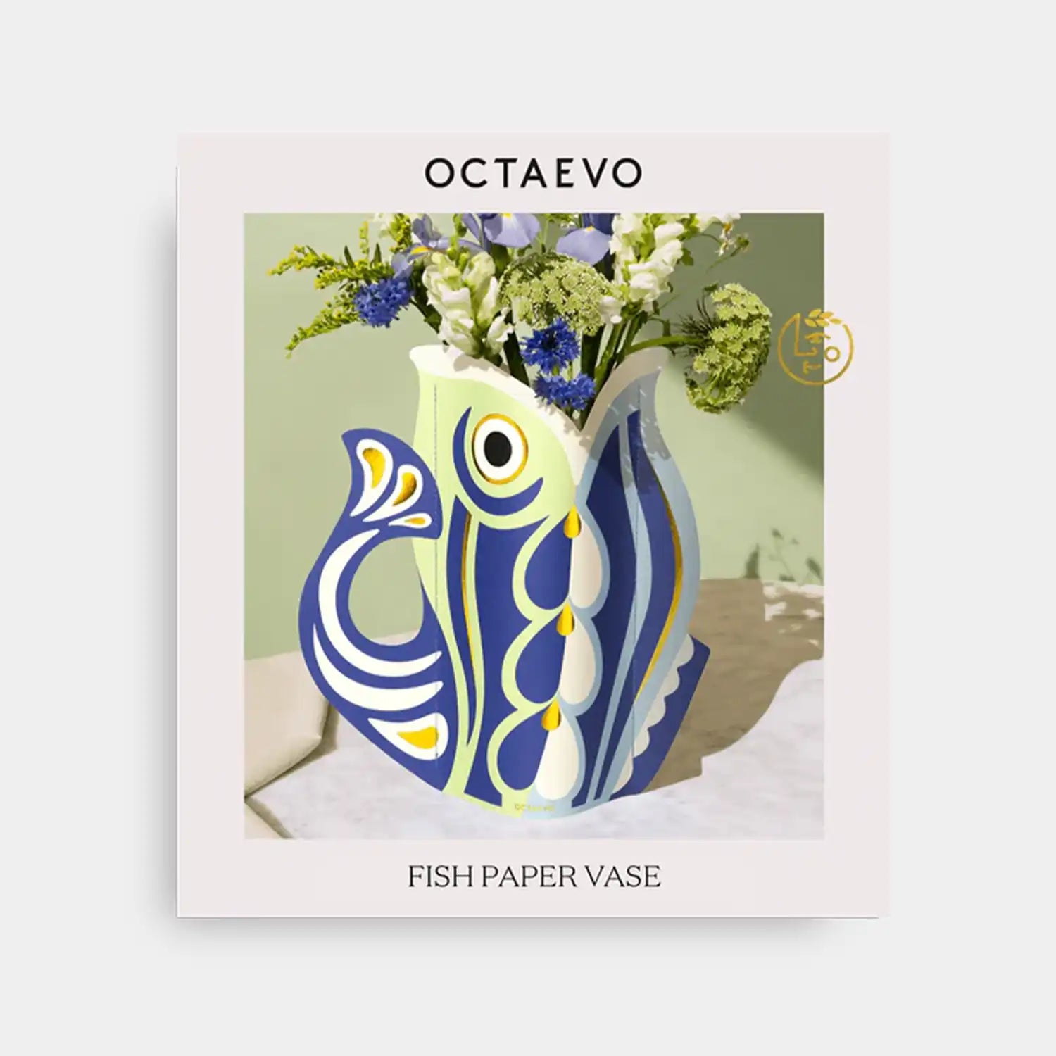 Octaevo Paper Vase Fish Blue
