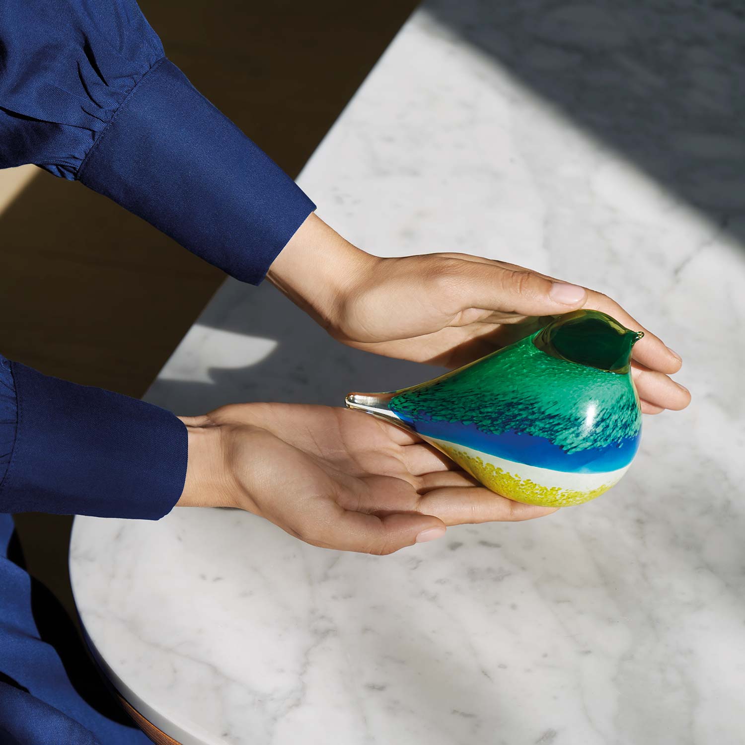 Octaevo Glass Bird Atlas (Blue & Yellow)