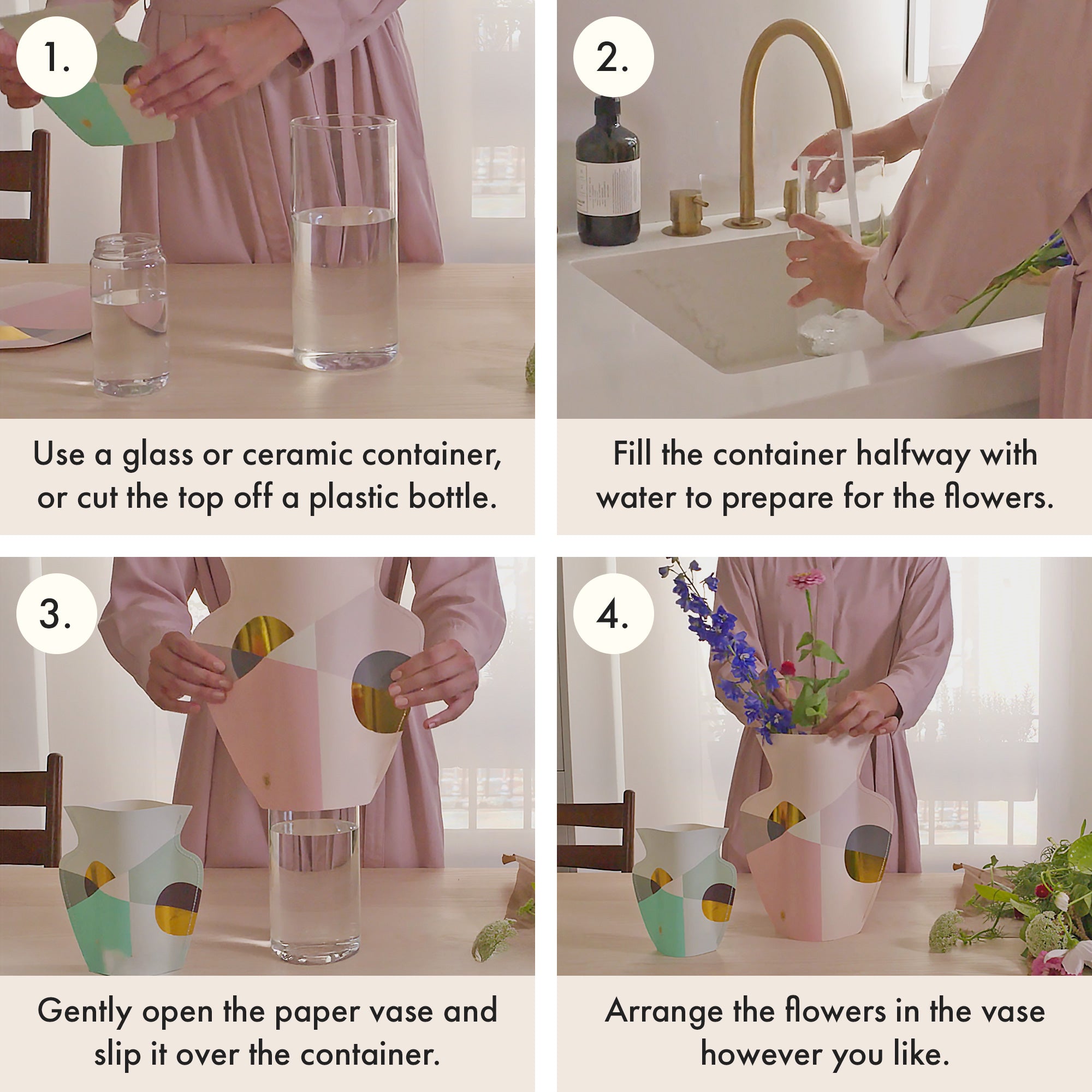 Octaevo Mini Paper Vase Fish - Lilac