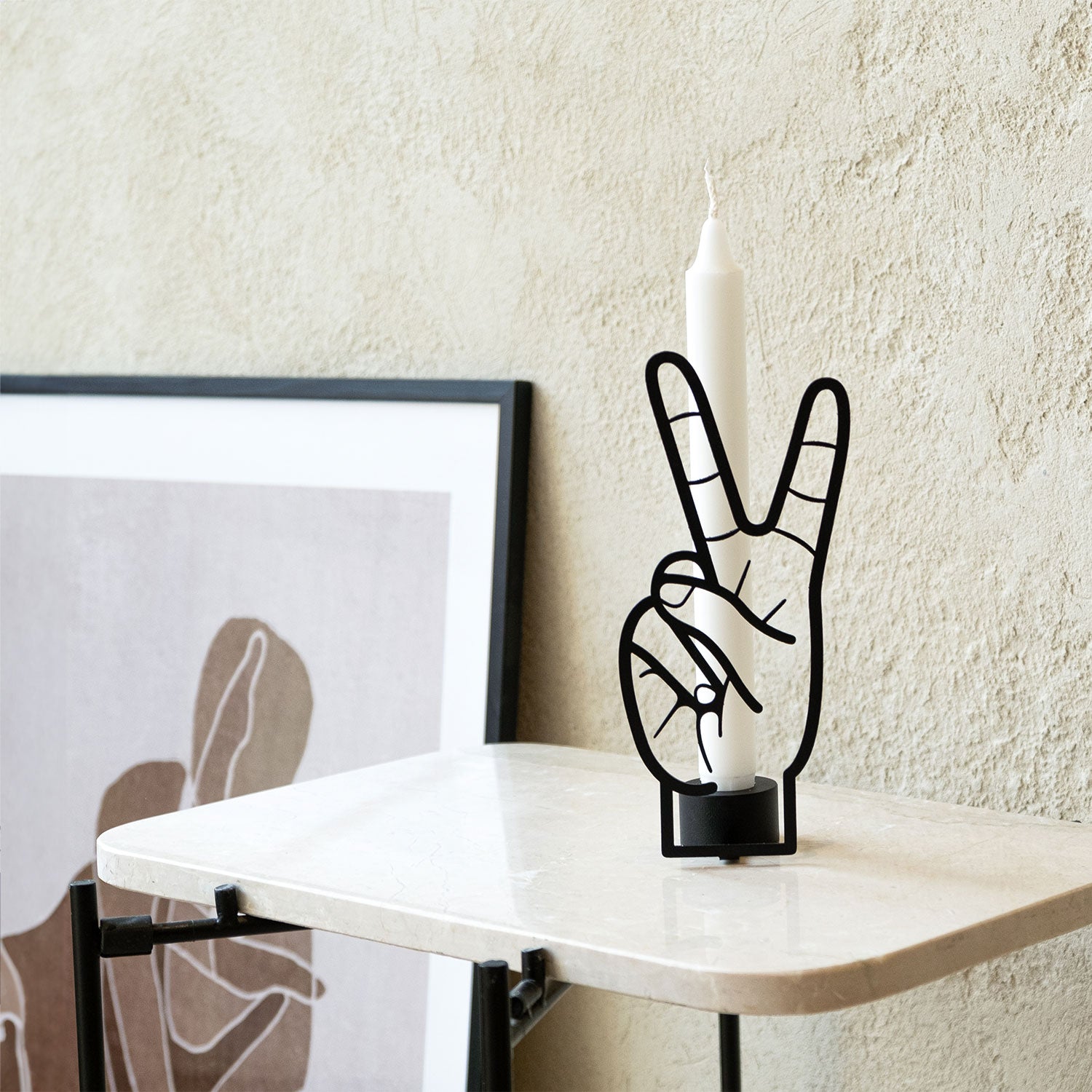 CandleHand Taper Candle Holder - Peace