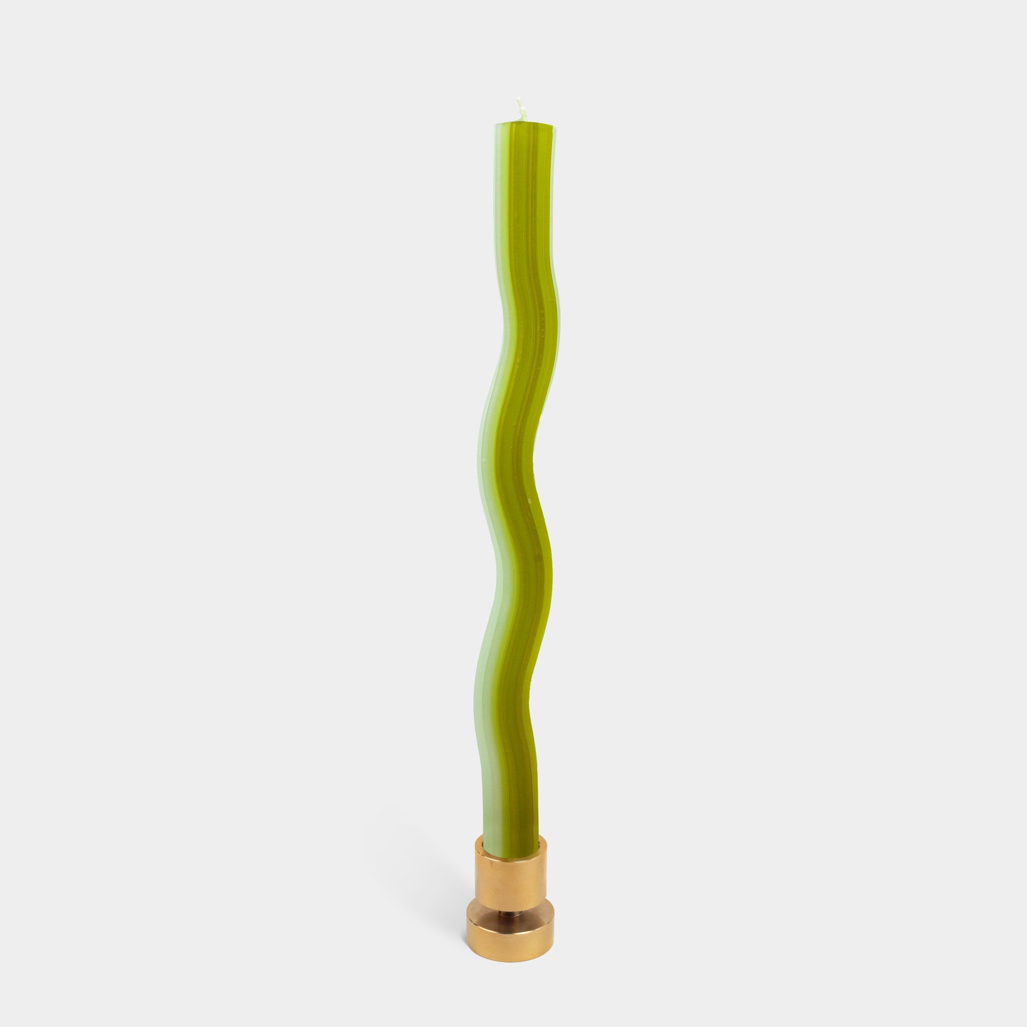Wiggle Green (2 pack) + Brass Taper Candle Holder
