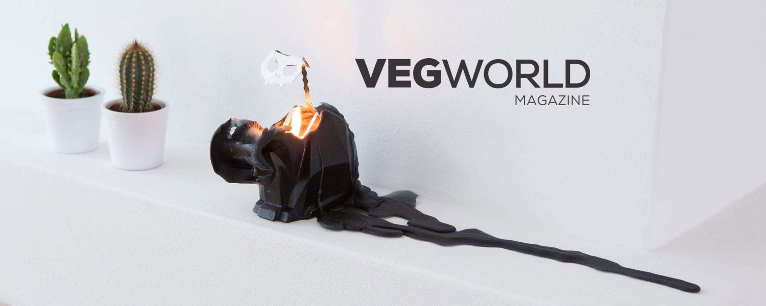 VegWorld Mag: Pyropet Candles Melt into Creepy Metallic Skeletons
