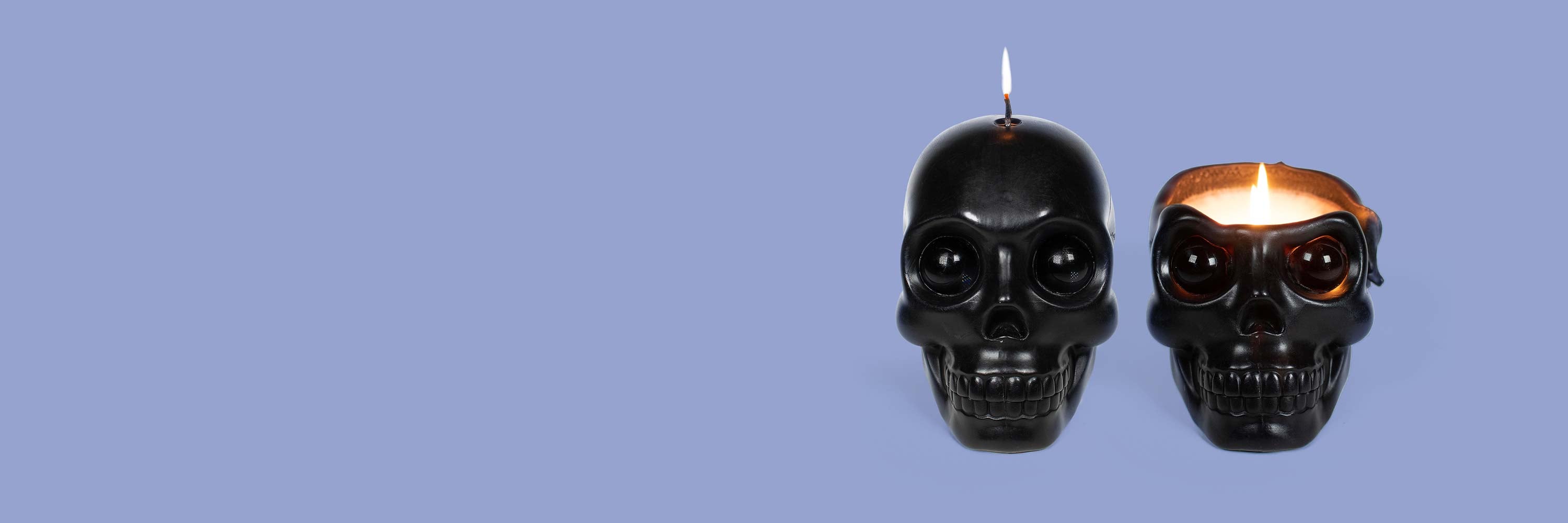 Skull Candles with Crystal Eyeballs