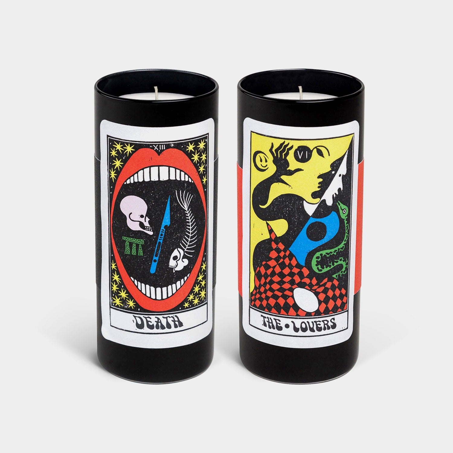 Tarot Candle Duo: The Lovers & Death