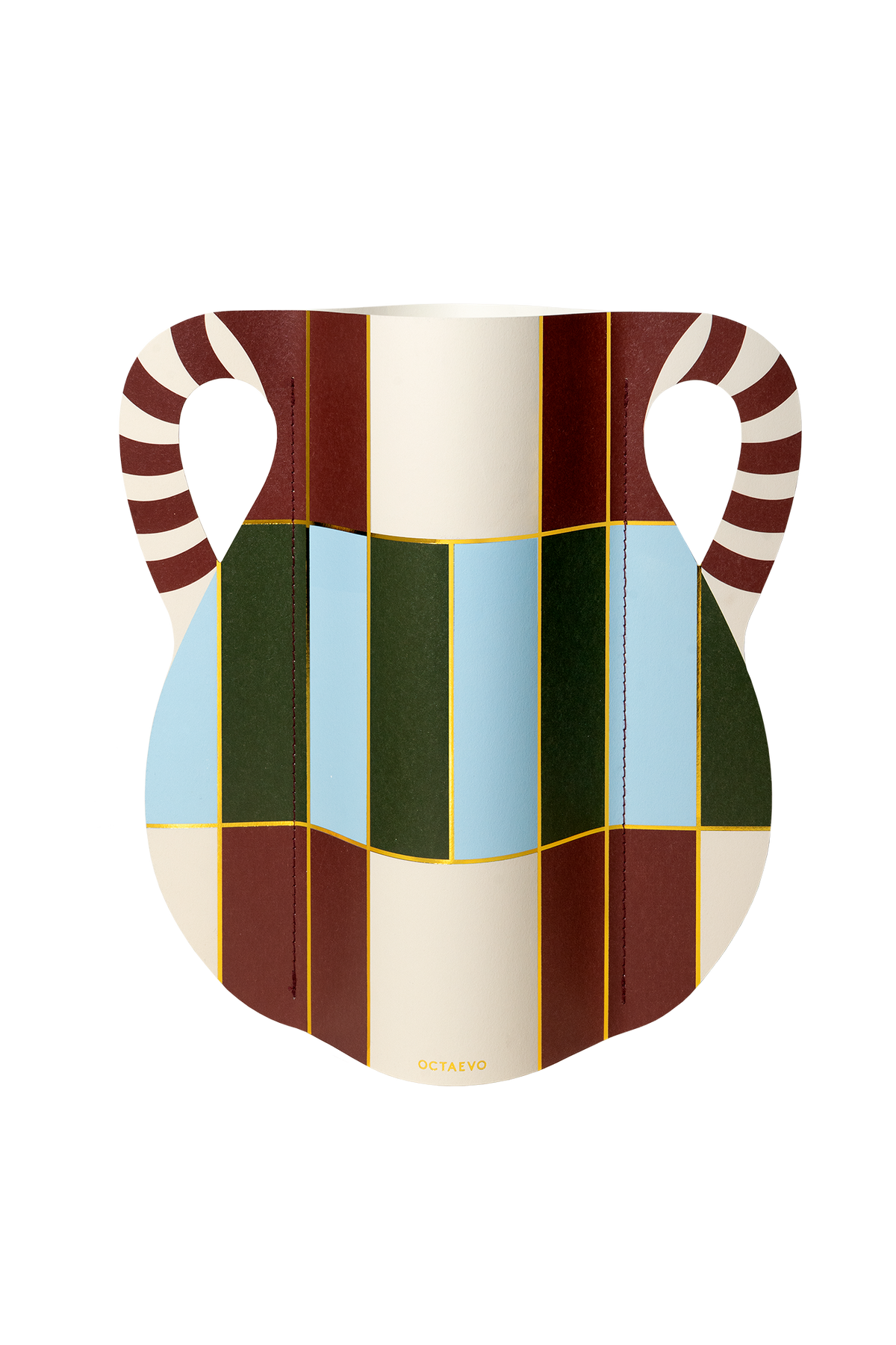 Patio Paper Vase | Burgundy, Blue & Green | Fall Home Decor