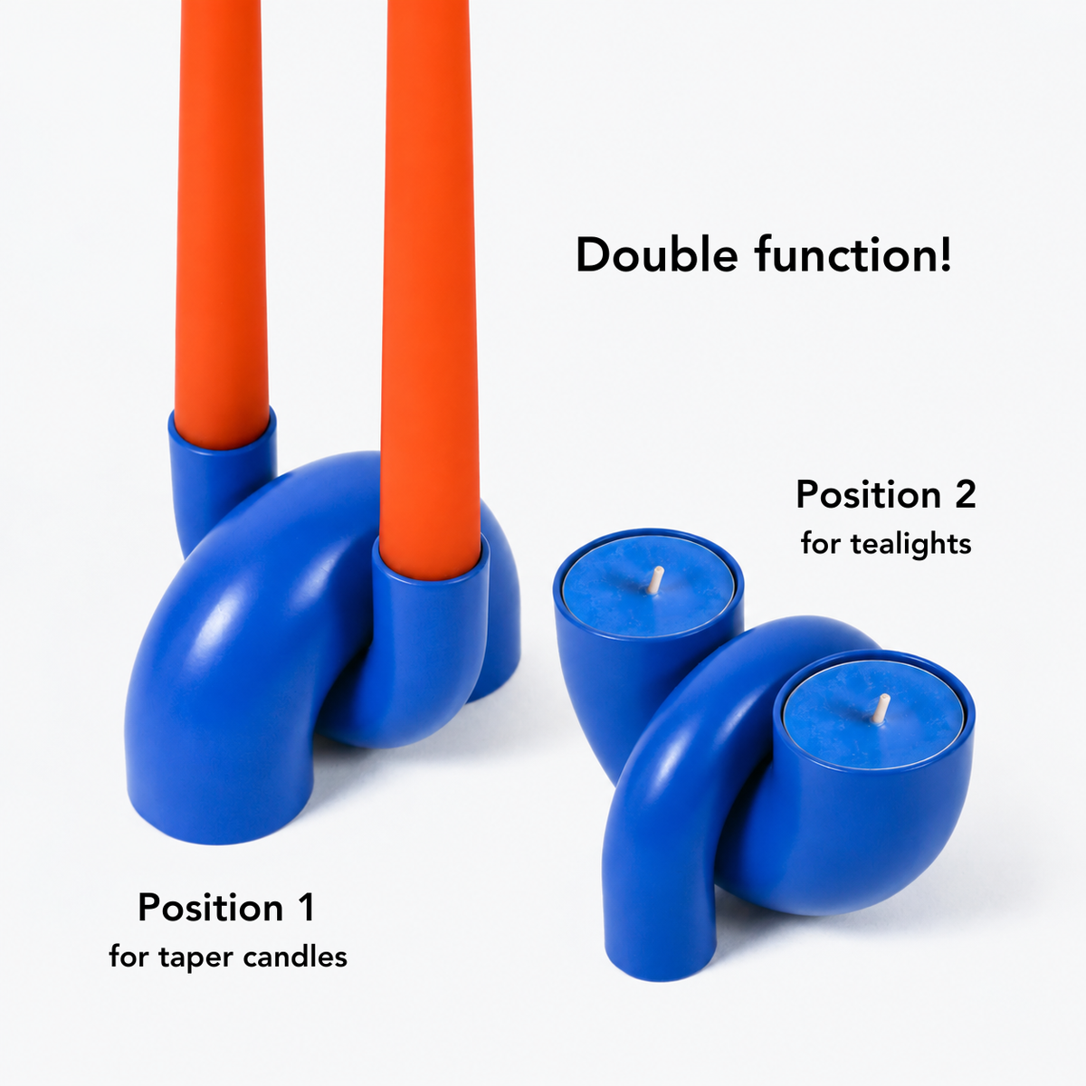 Macaroni 2-in-1 Candleholder - Tapers & Tealights - Royal Blue