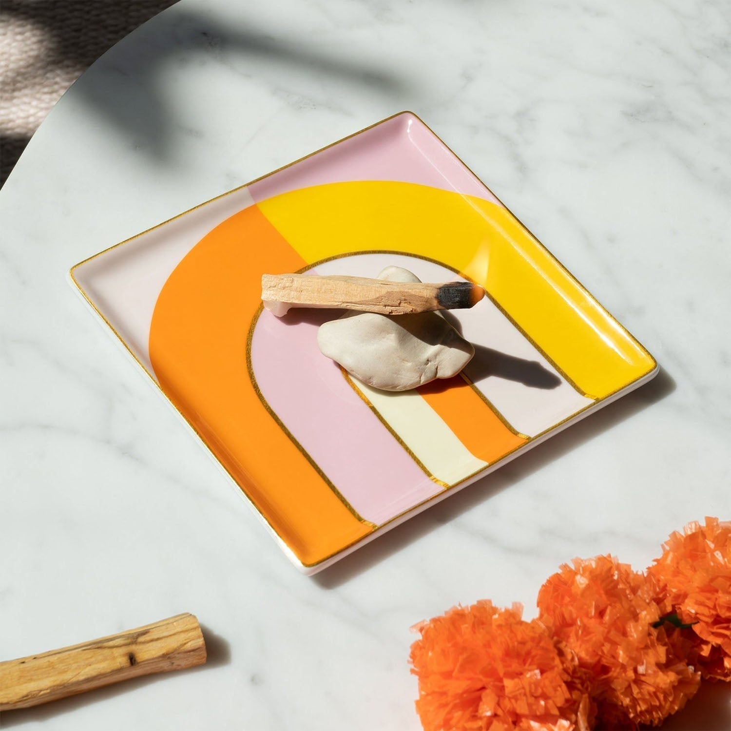 Ceramic Tray Riviera Arch in orange by OCTAEVO