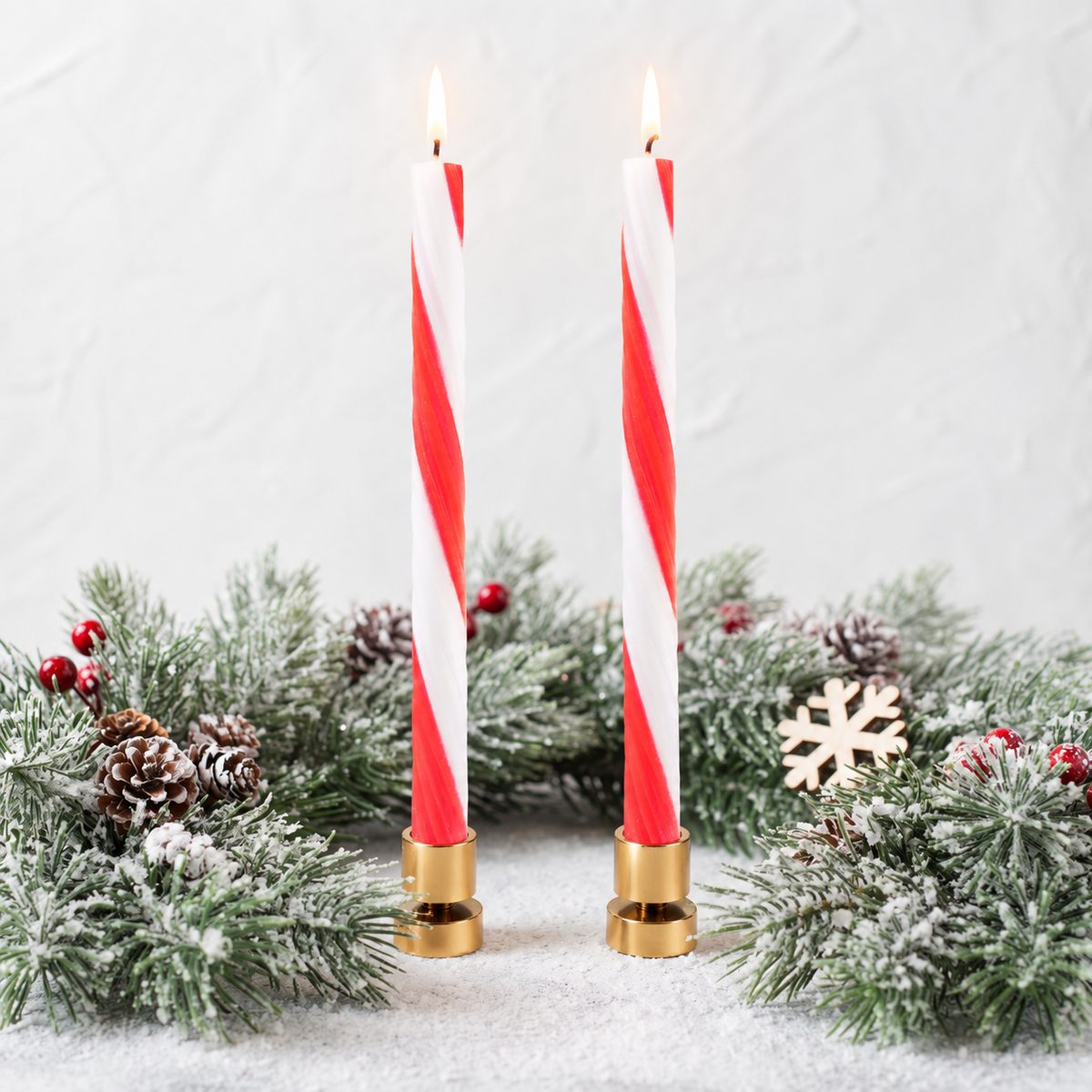 Rope Candles - Candy Cane (2 pack)