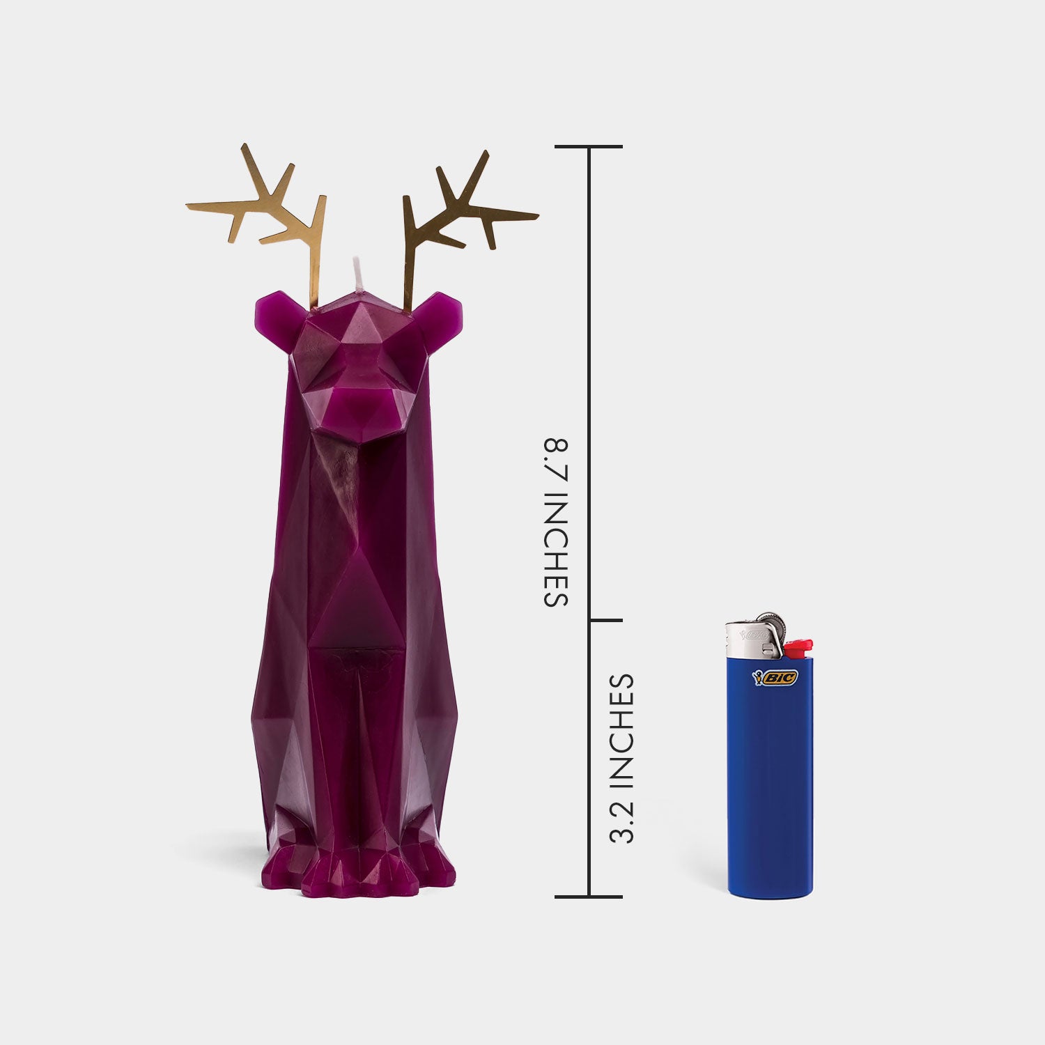 PyroPet Dyri Reindeer Candle - Burgundy