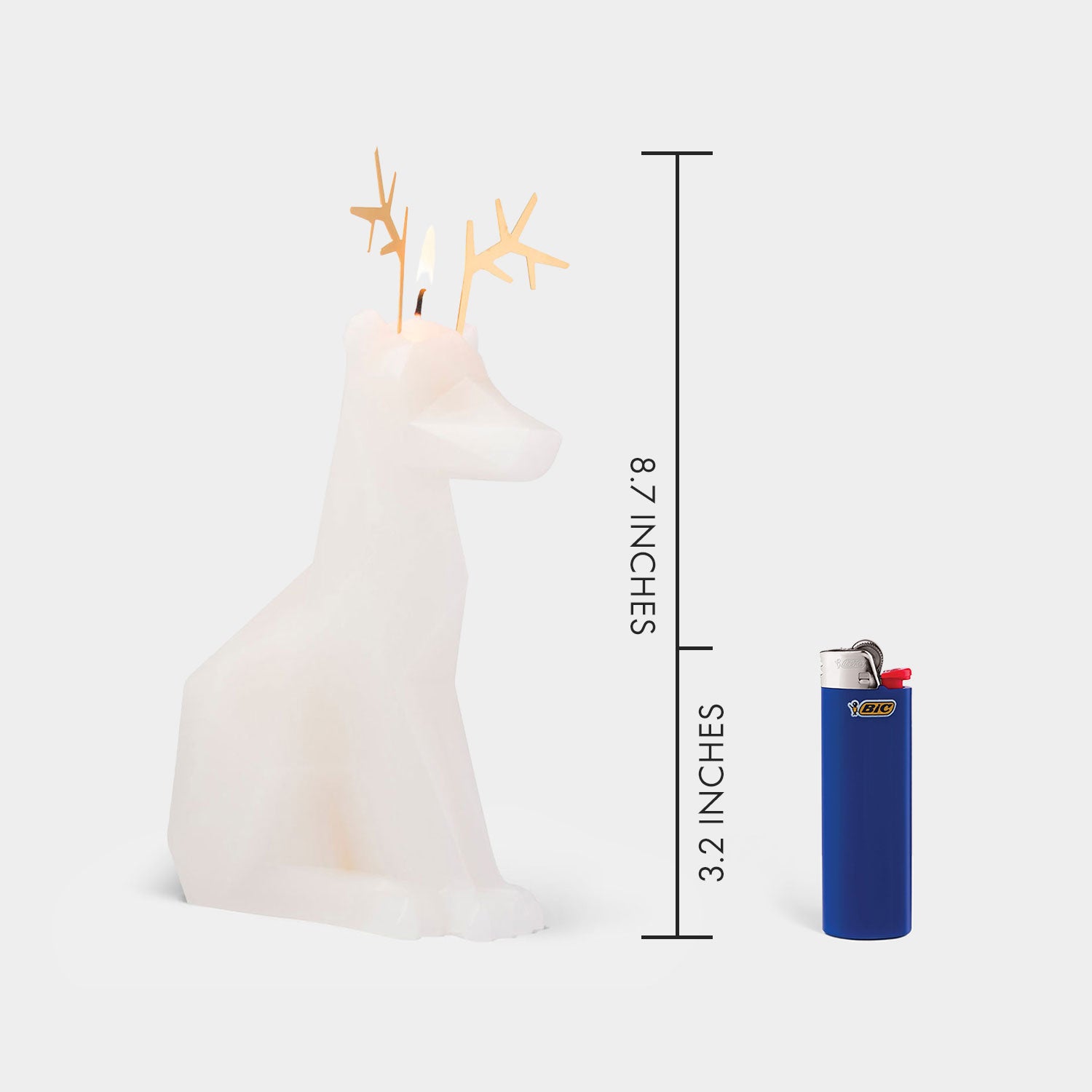 PyroPet Dyri Reindeer Candle - White