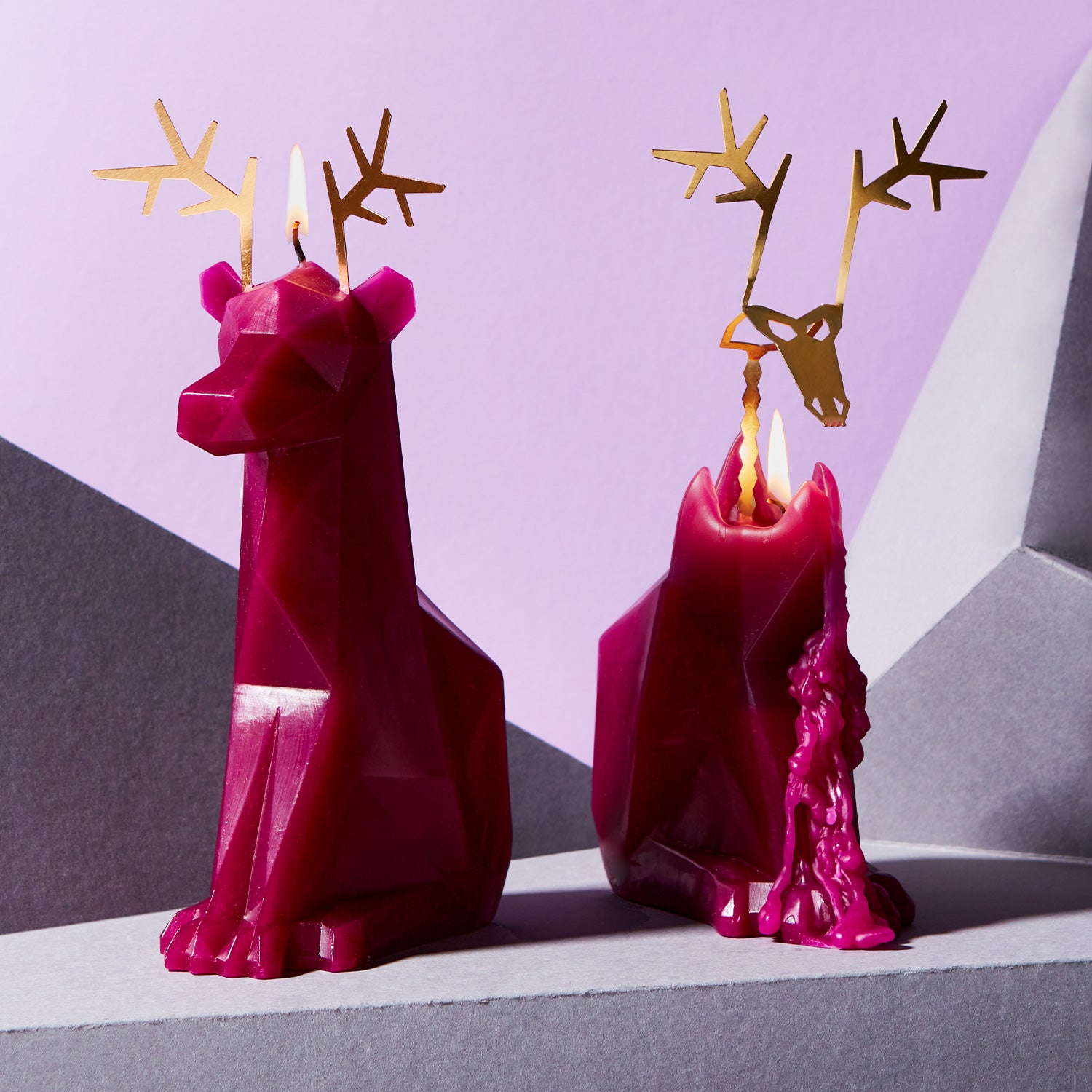 PyroPet Dyri Reindeer Candle - Burgundy