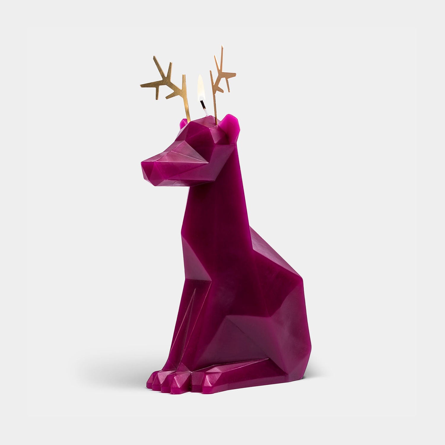 PyroPet Dyri Reindeer Candle - Burgundy
