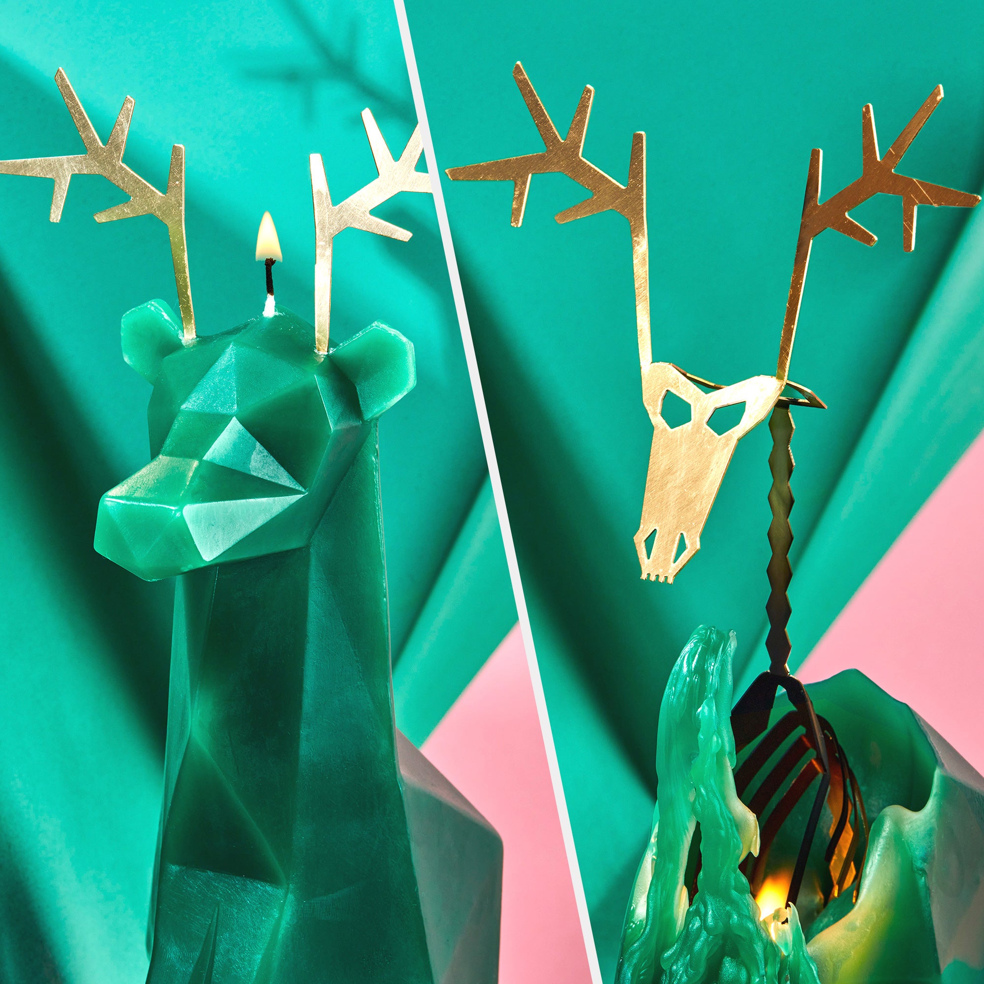 PyroPet Dyri Reindeer Candle - Pine Green