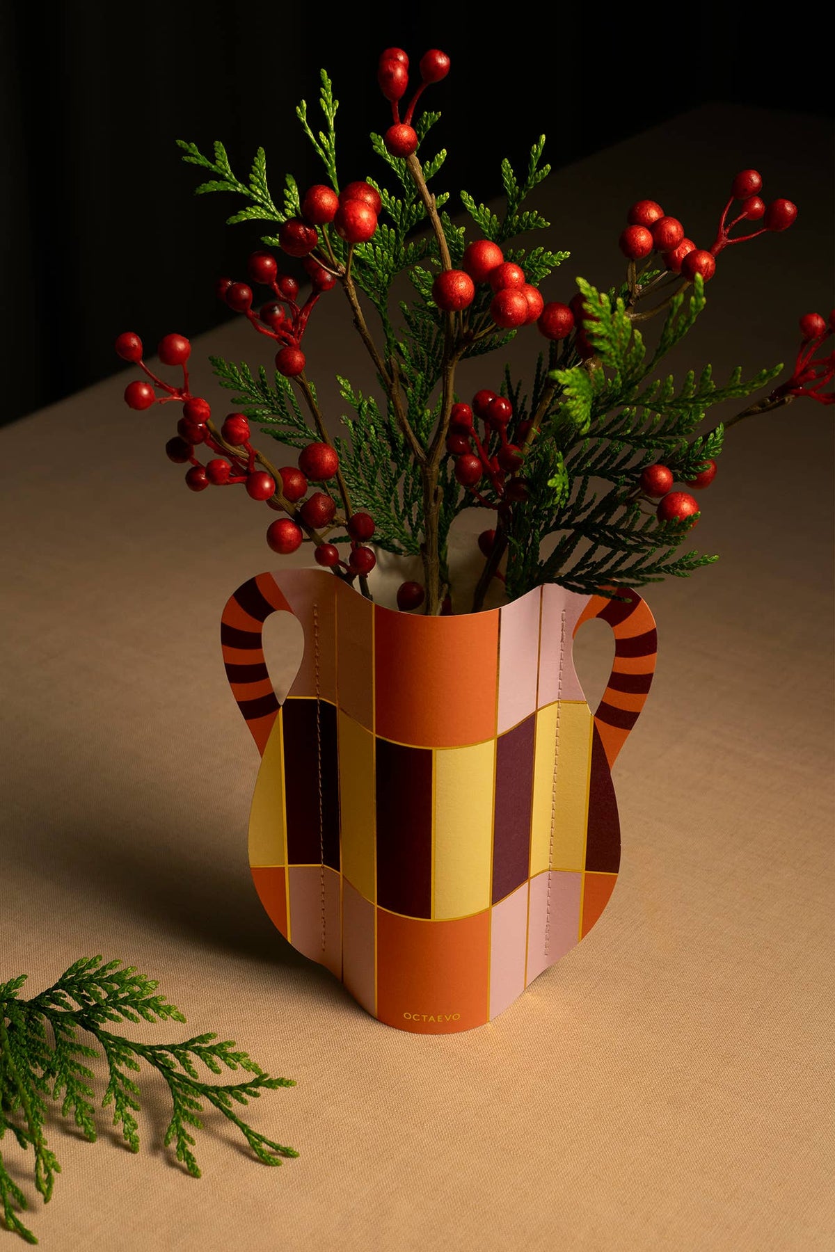 Patio - Mini Paper Vase | Orange & Purple | Fall Home Decor