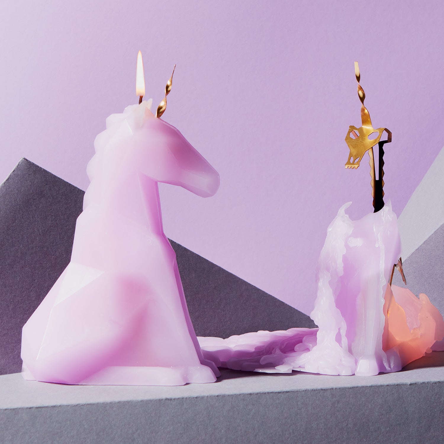 PyroPet Einar Unicorn Candle - Lilac