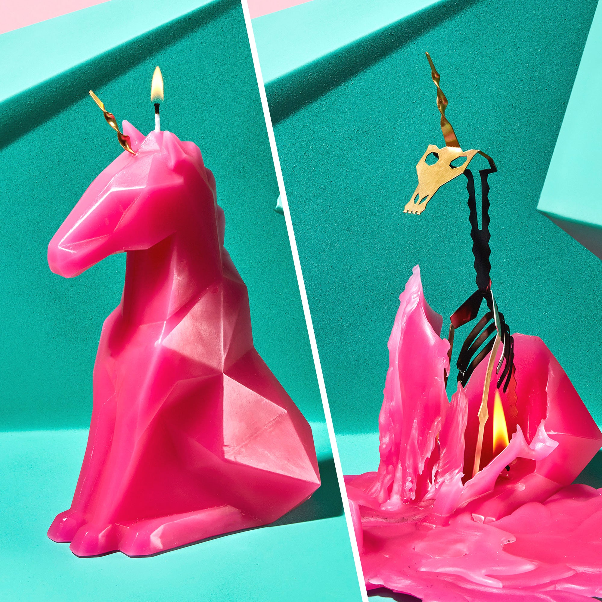 PyroPet Einar Unicorn Candle - Hot Pink