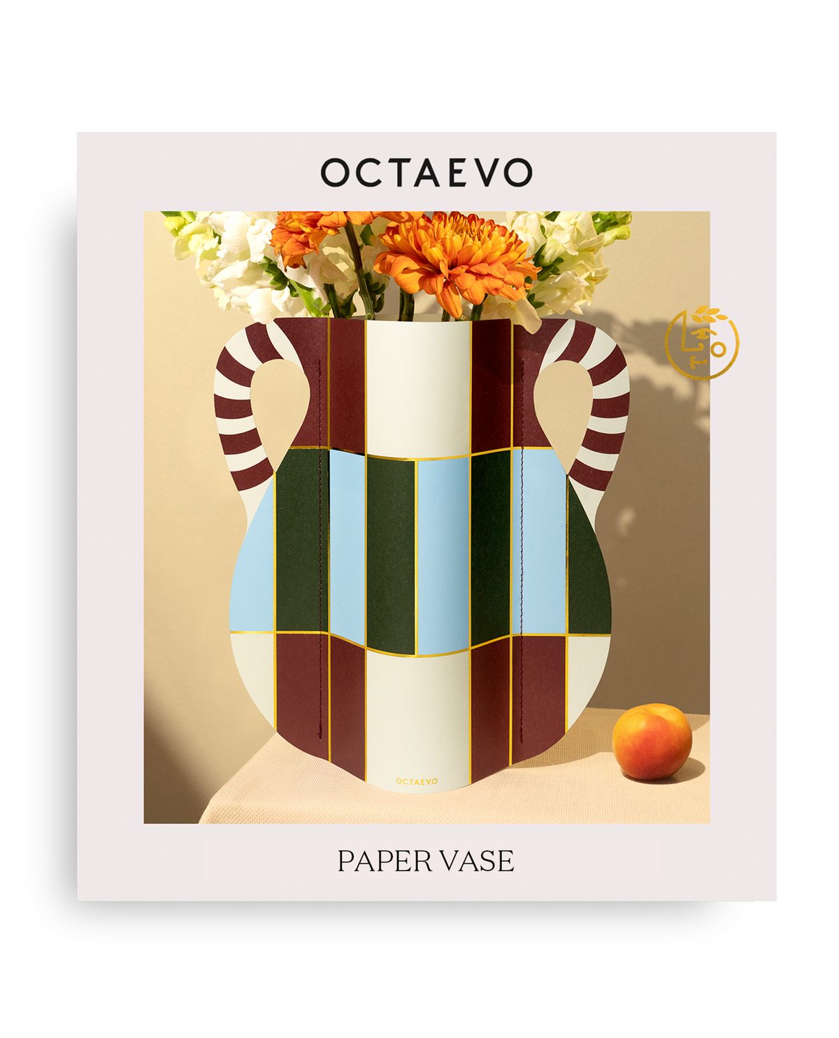 Patio Paper Vase | Burgundy, Blue & Green | Fall Home Decor