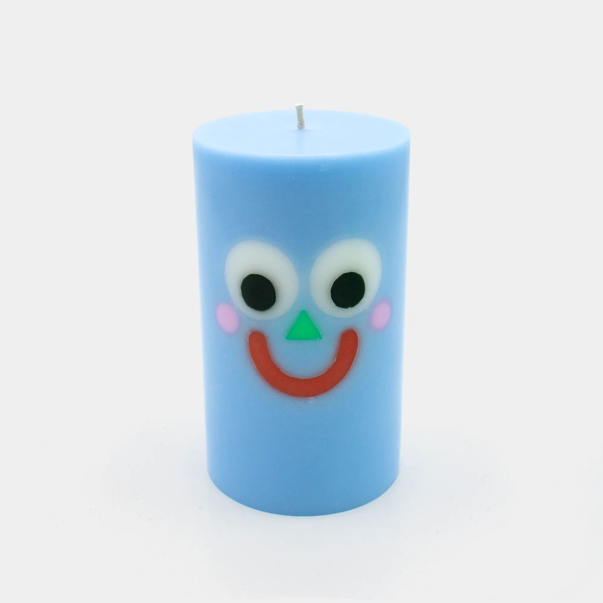 Moodz - Happy Pillar Face Candle - Blue