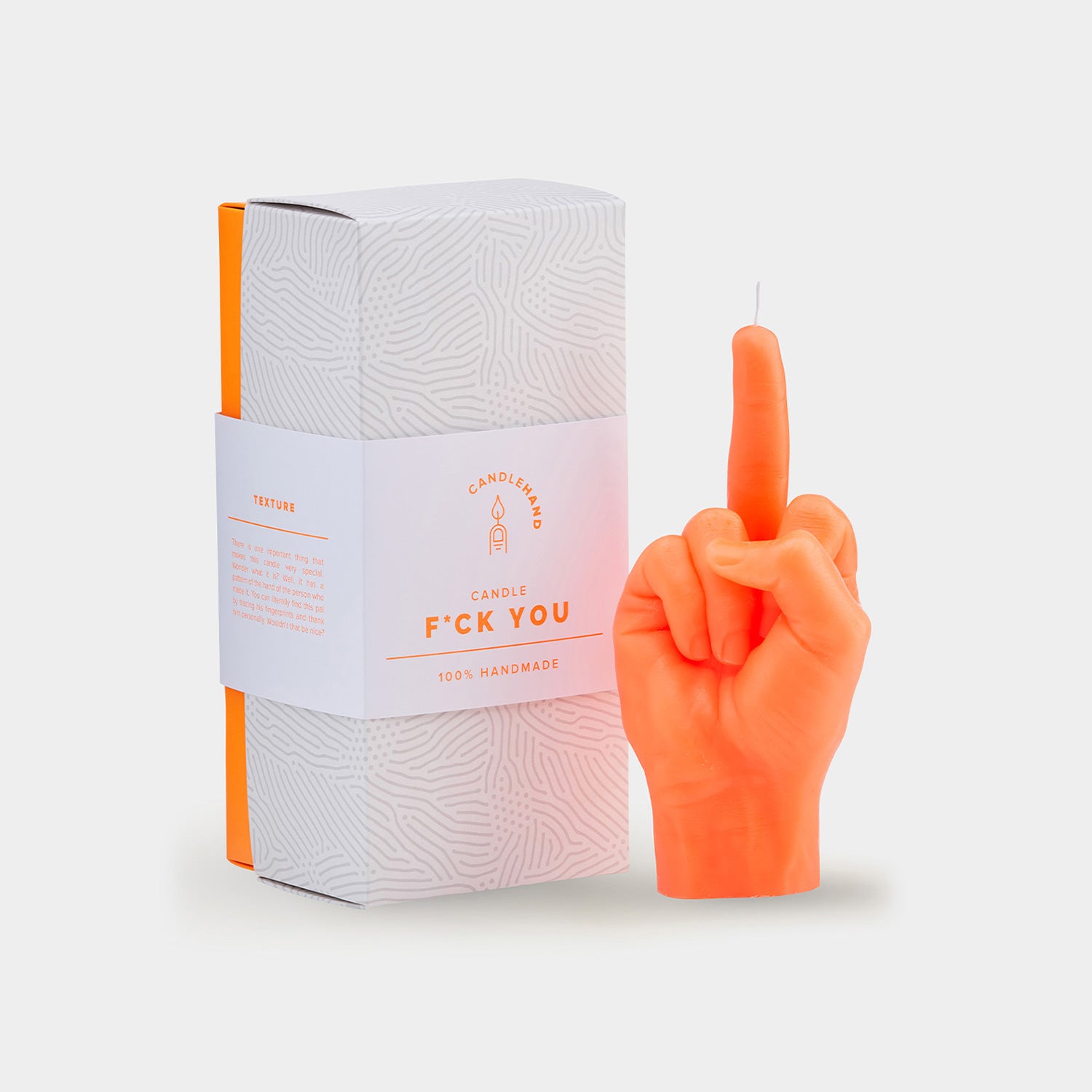 CandleHand "F*ck You" Candle - Neon Orange