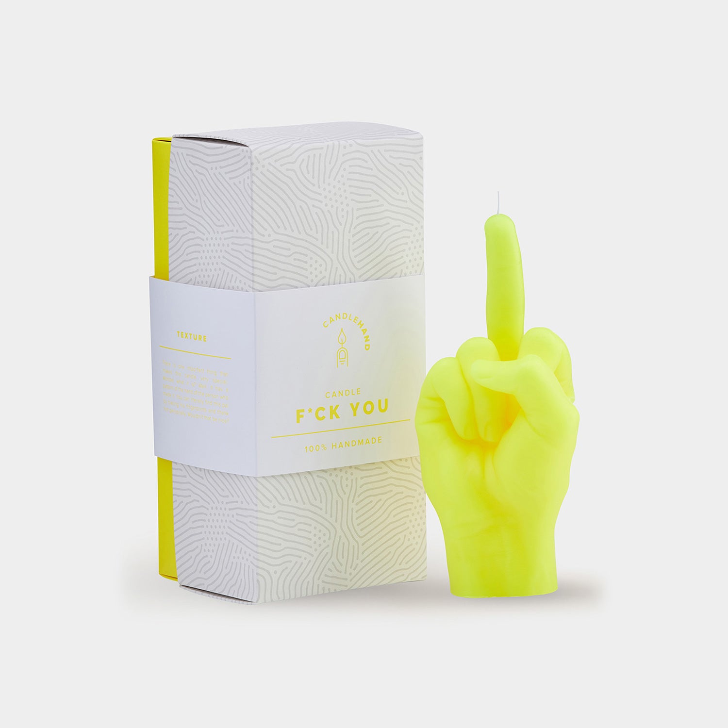 CandleHand "F*ck You" Candle - Neon Yellow