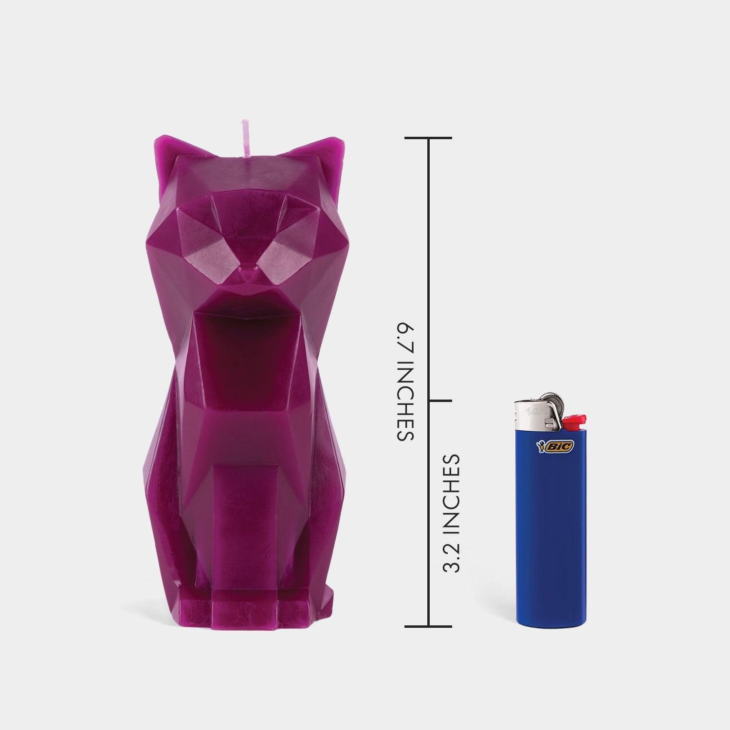 PyroPet Kisa Cat Candle - Burgundy