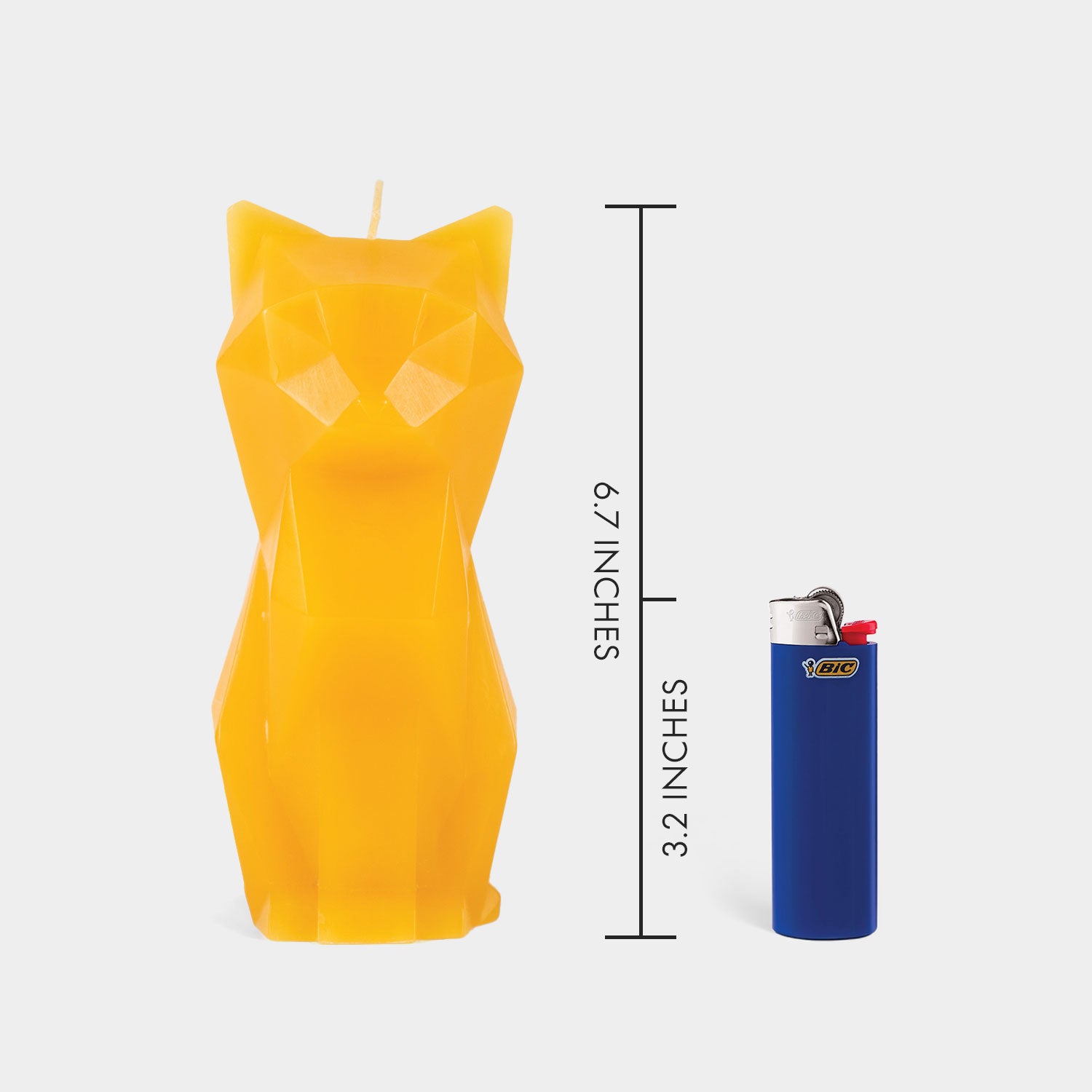 PyroPet Kisa Cat Candle - Mustard Yellow