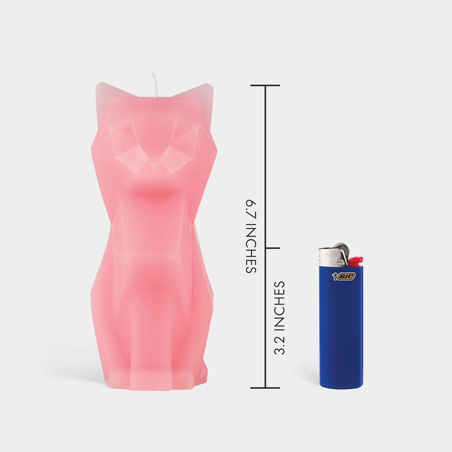 PyroPet Kisa Cat Candle - Light Pink