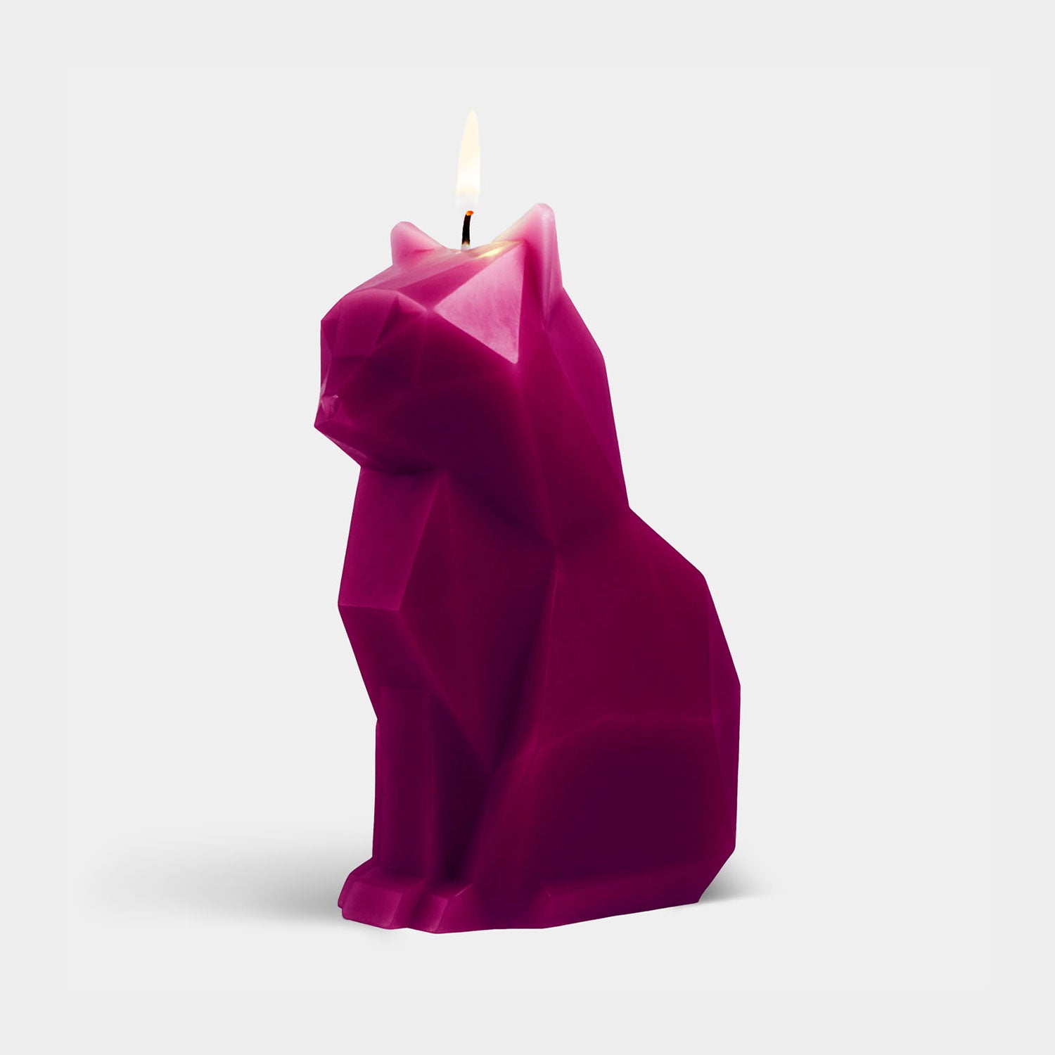 PyroPet Kisa Cat Candle - Burgundy