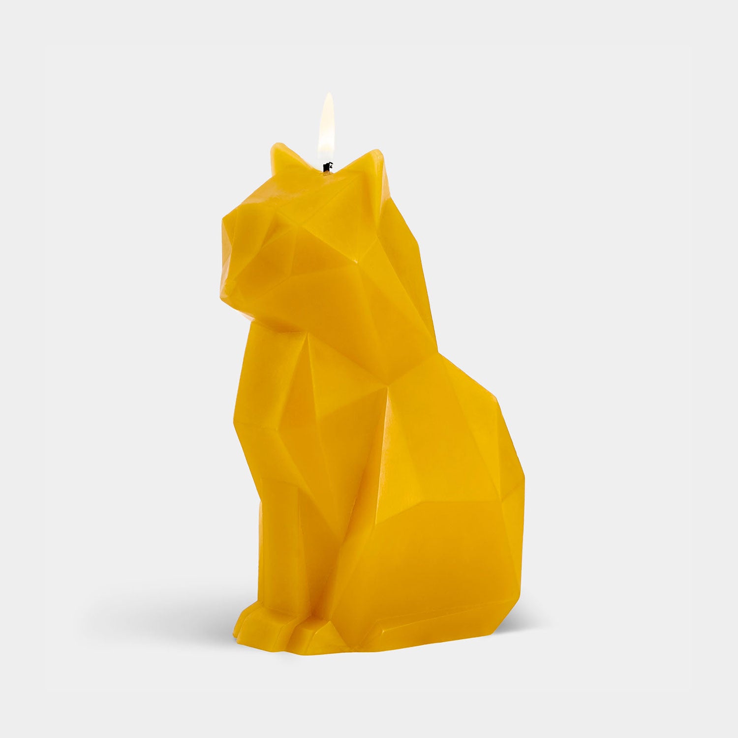 PyroPet Kisa Cat Candle - Mustard Yellow