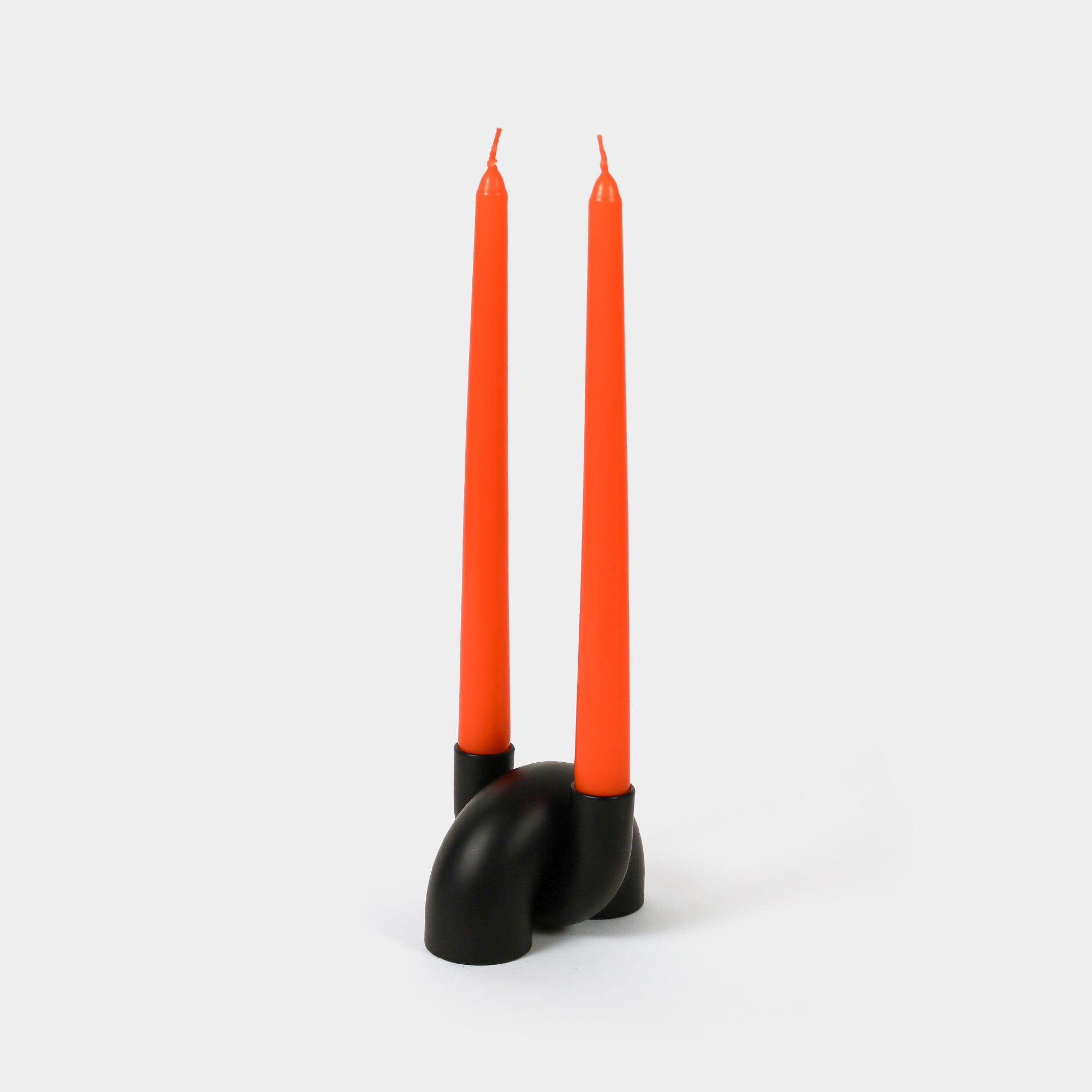 Macaroni 2-in-1 Candleholder - Tapers & Tealights - Black
