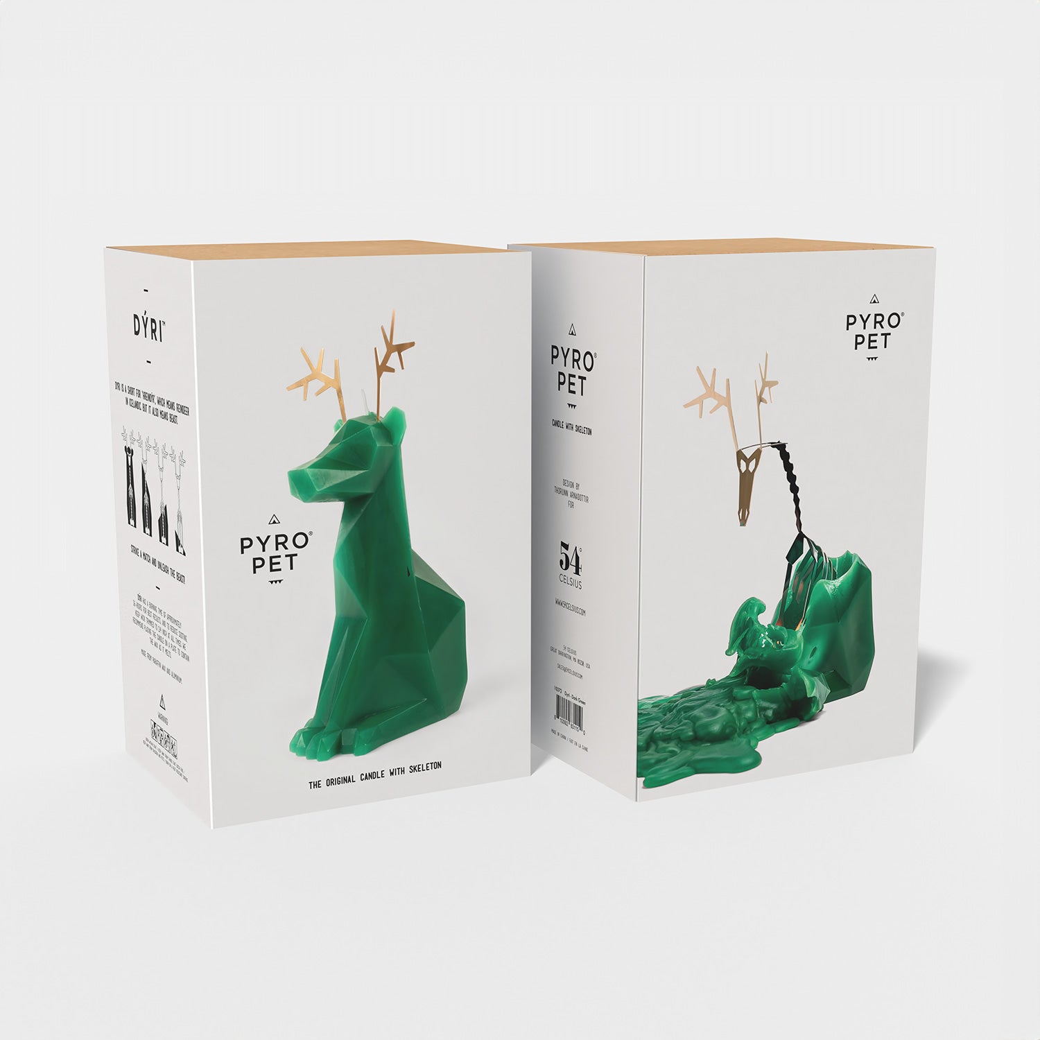 PyroPet Dyri Reindeer Candle - Pine Green