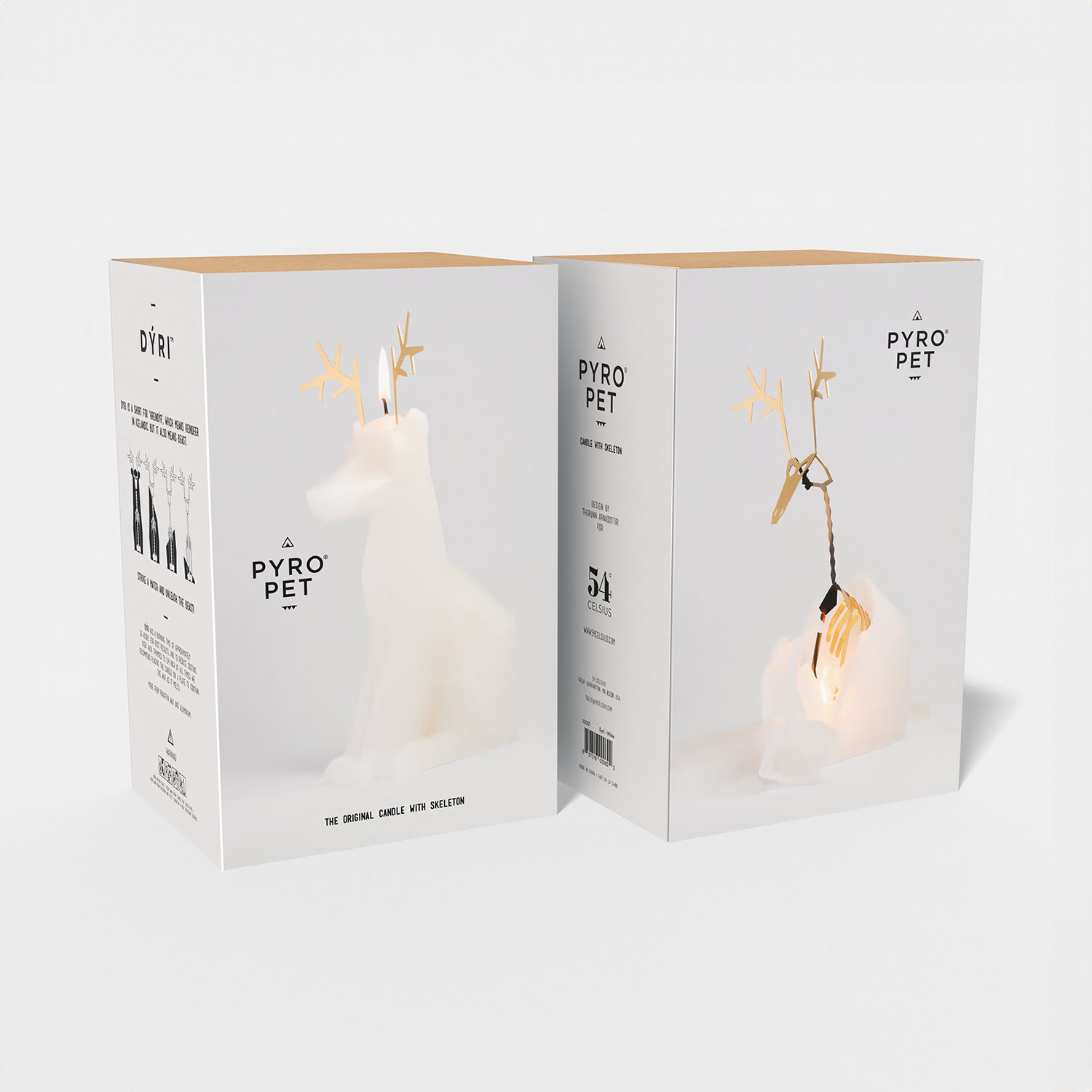 PyroPet Dyri Reindeer Candle - White