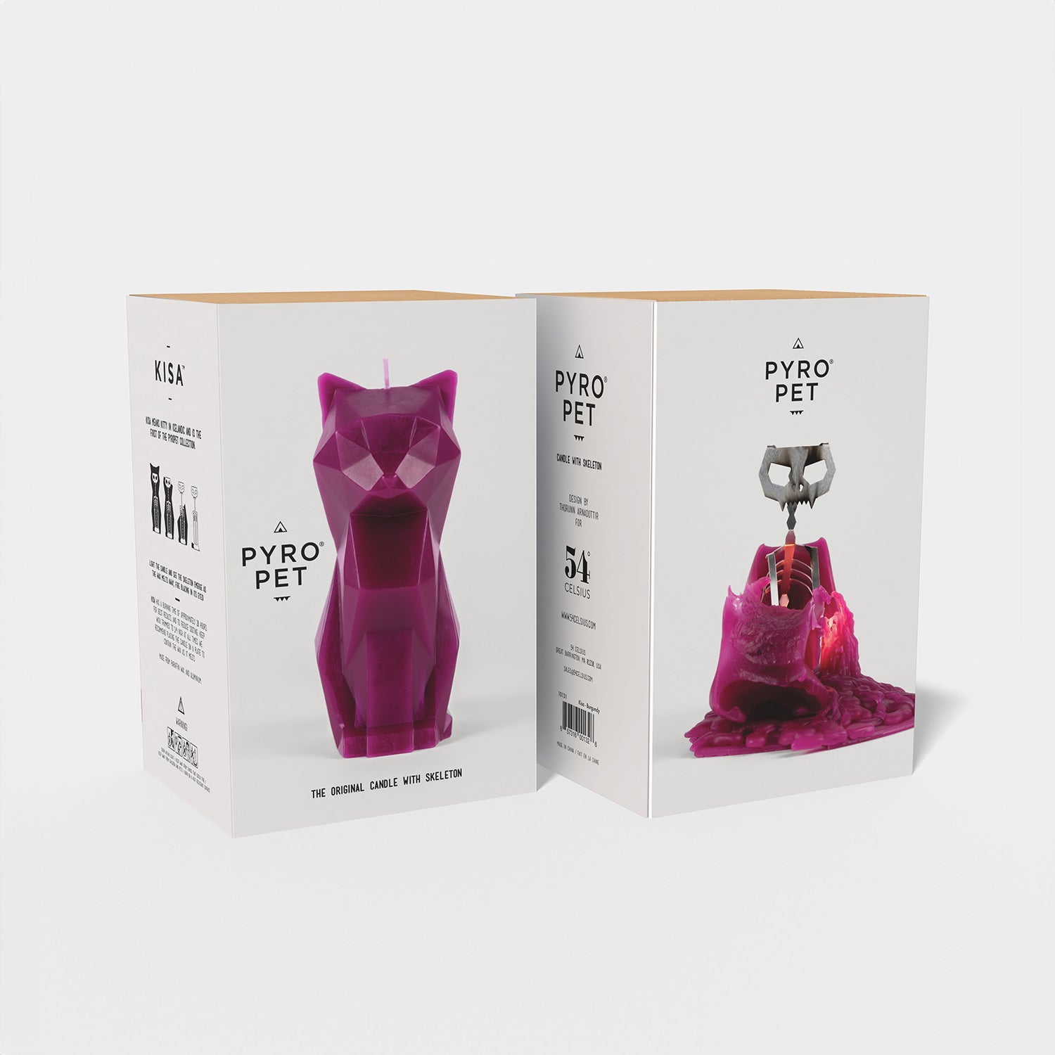 PyroPet Kisa Cat Candle - Burgundy