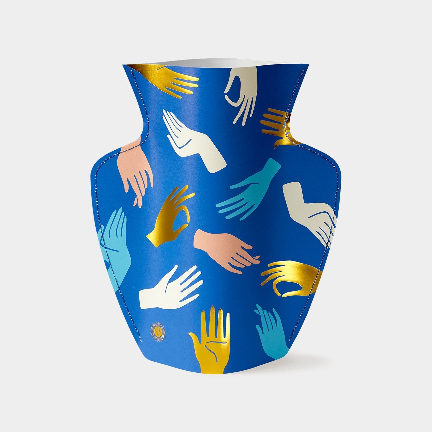 Paper Vase Hamsa in blue by OCTAEVO