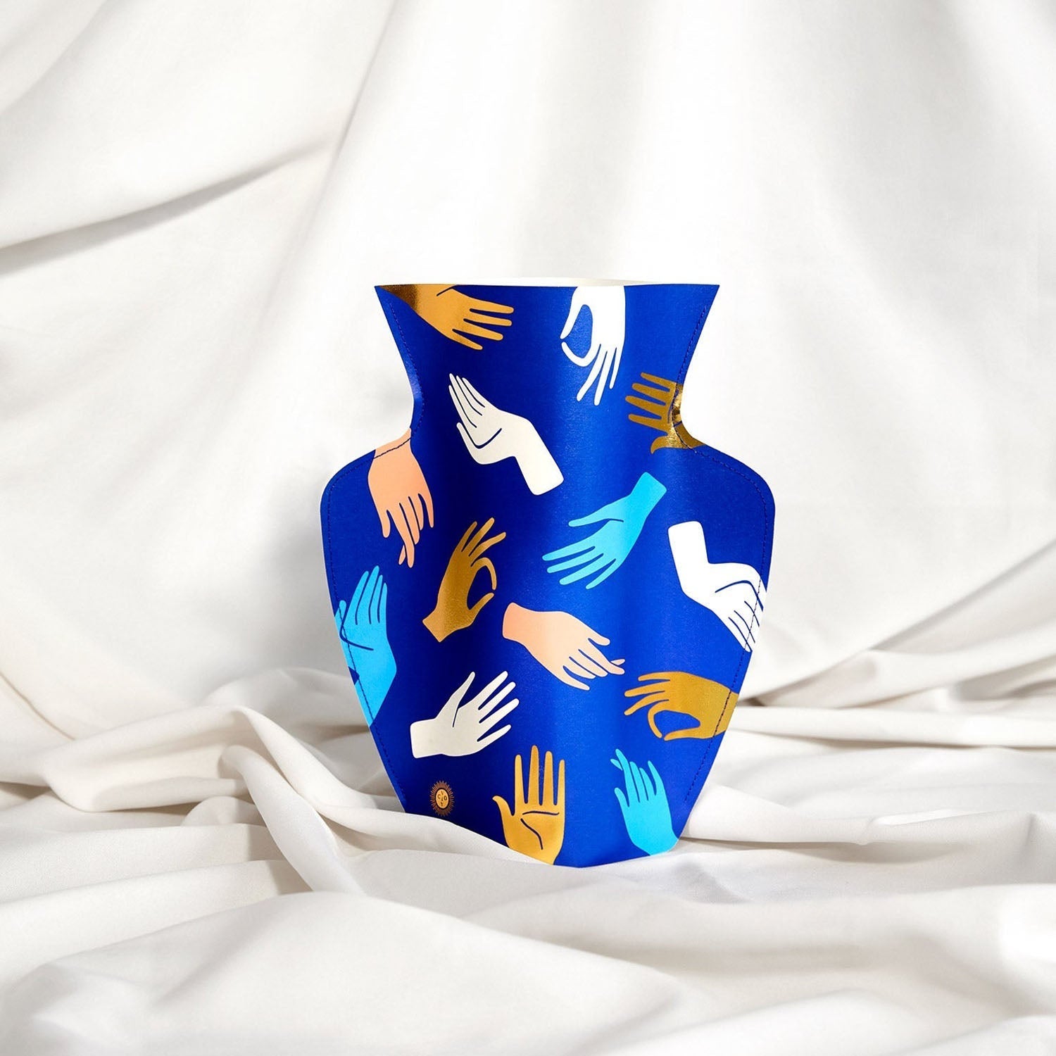 Paper Vase Hamsa in blue by OCTAEVO