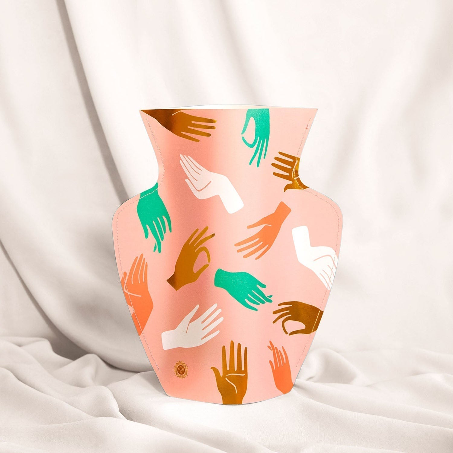 Paper Vase Hamsa in pink by OCTAEVO