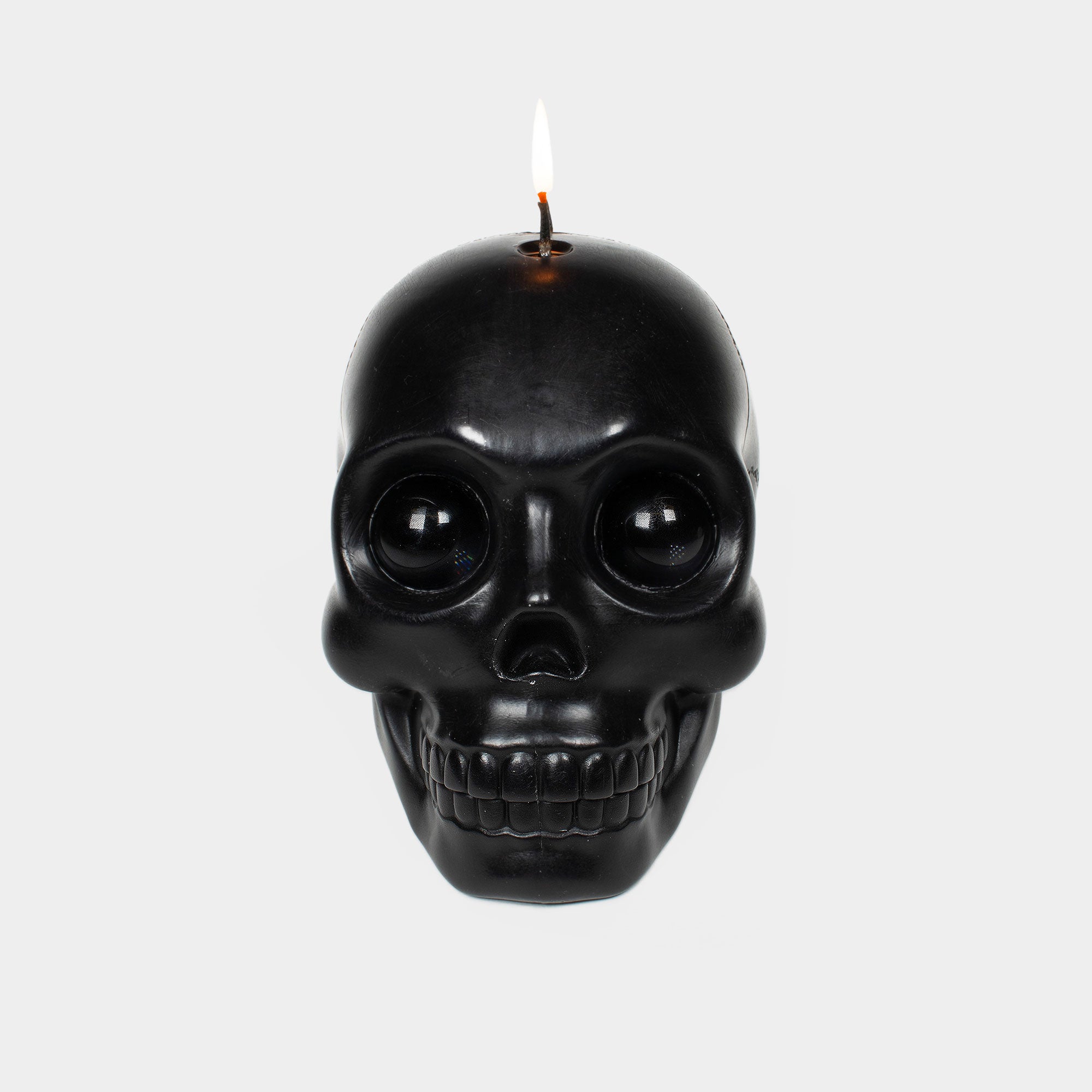 Skull Candle with Crystal Eyeballs - Black