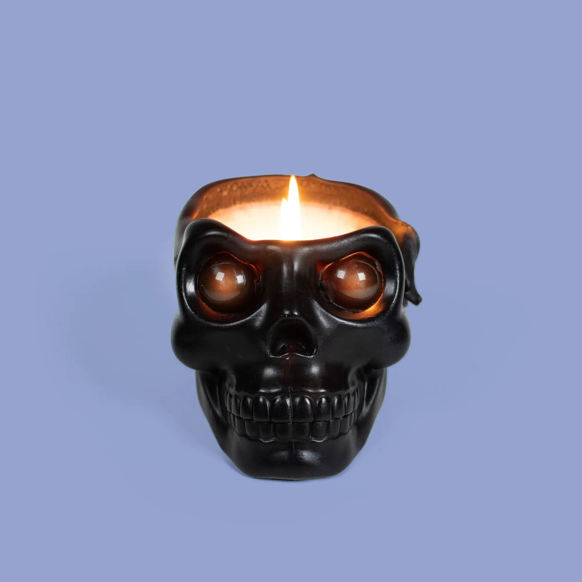 Skull Candle with Crystal Eyeballs - Black