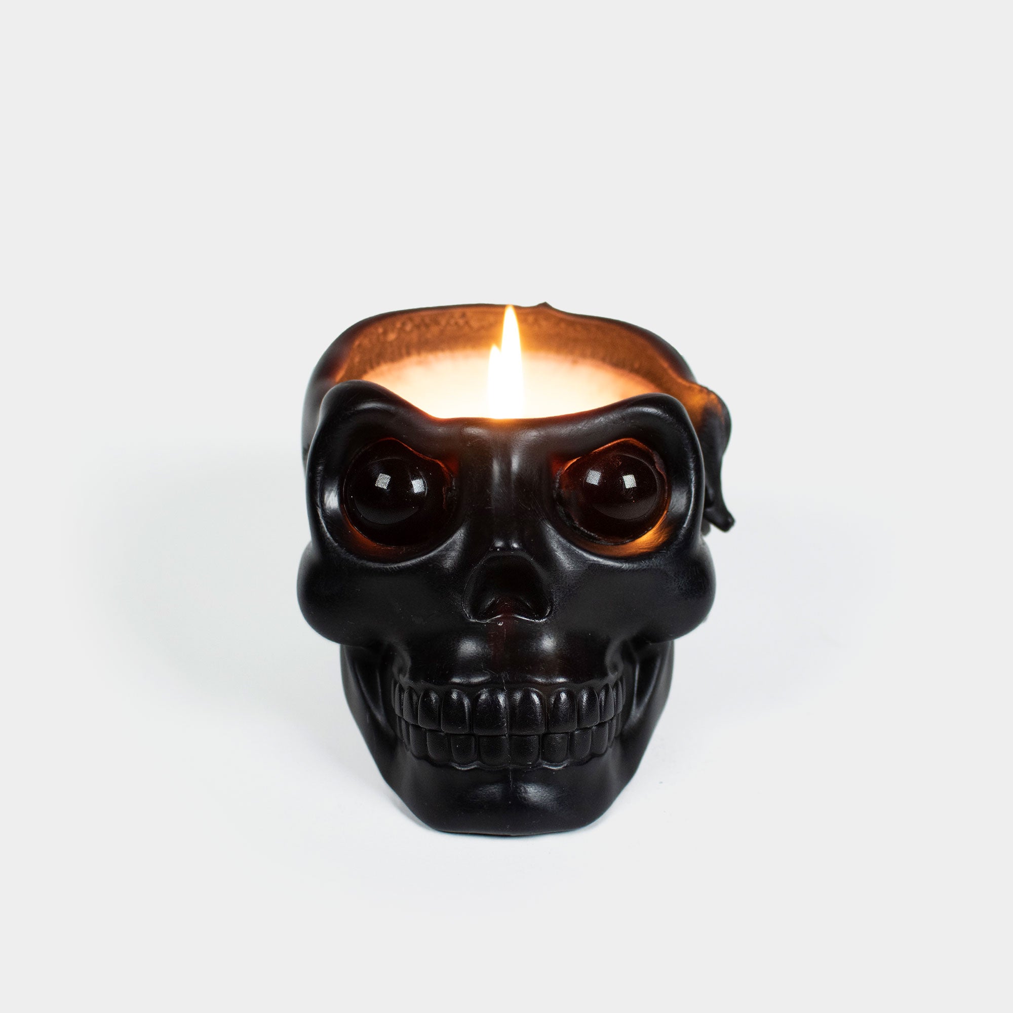 Skull Candle with Crystal Eyeballs - Black