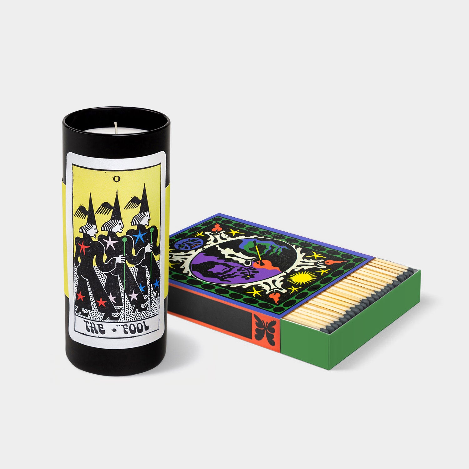 Tarot Candle The Fool + "Witch Sticks" Candle Matches