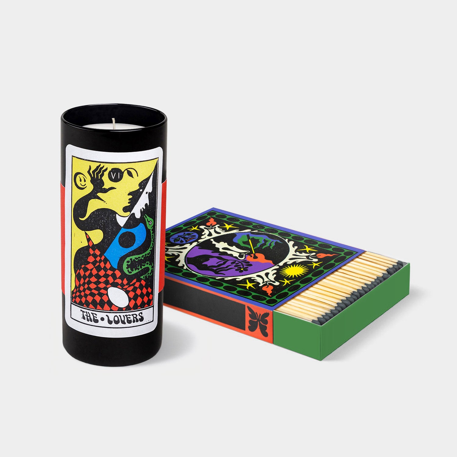 Tarot Candle The Lovers + "Witch Sticks" Candle Matches