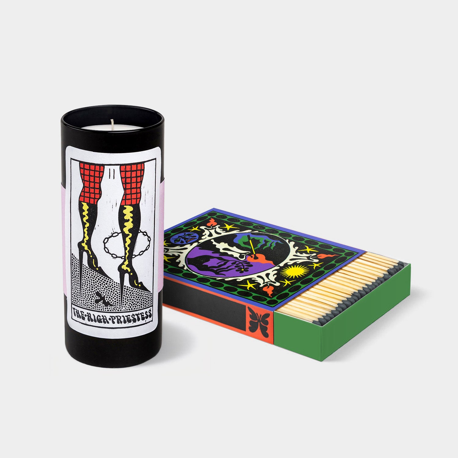 Tarot Candle The High Priestess + "Witch Sticks" Candle Matches