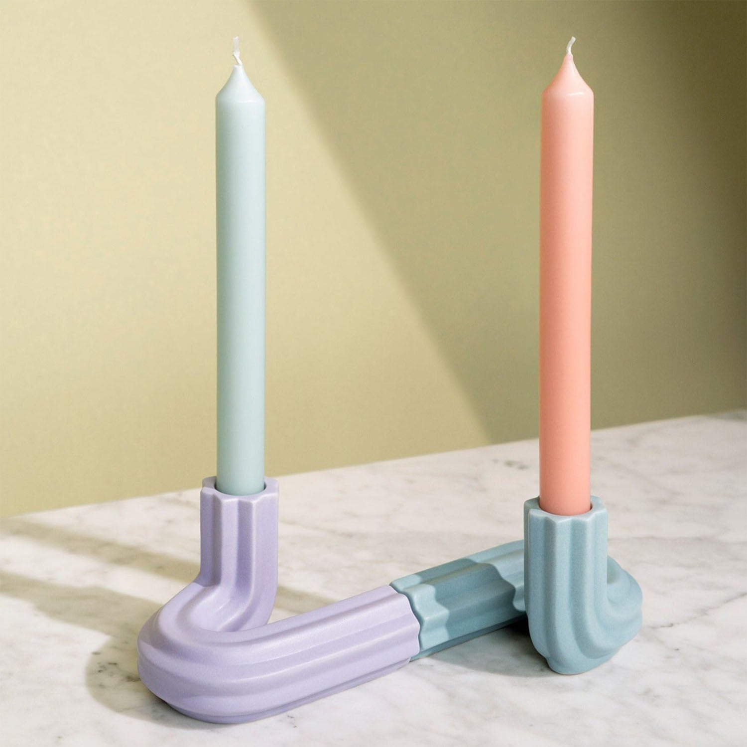 Templo Candle Holder in light blue by OCTAEVO