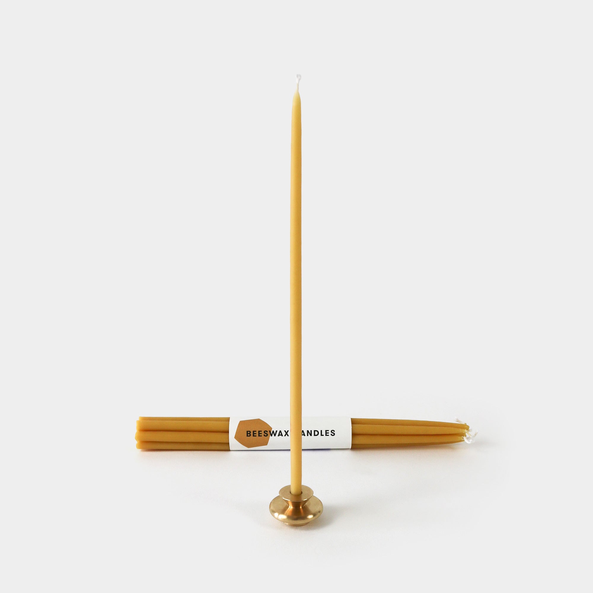 Thin Beeswax Natural + Brass Holder XS