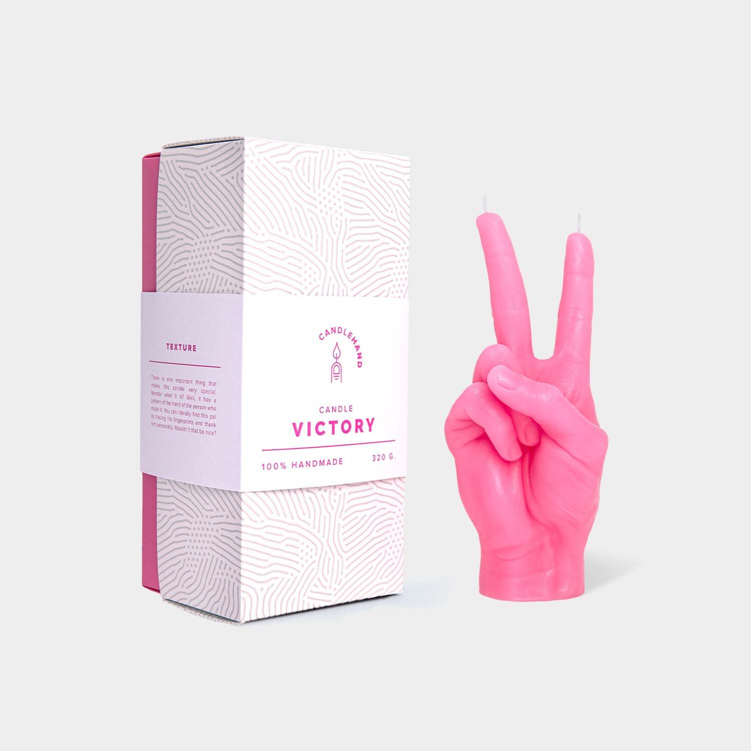 CandleHand "Peace" Candle - Pink