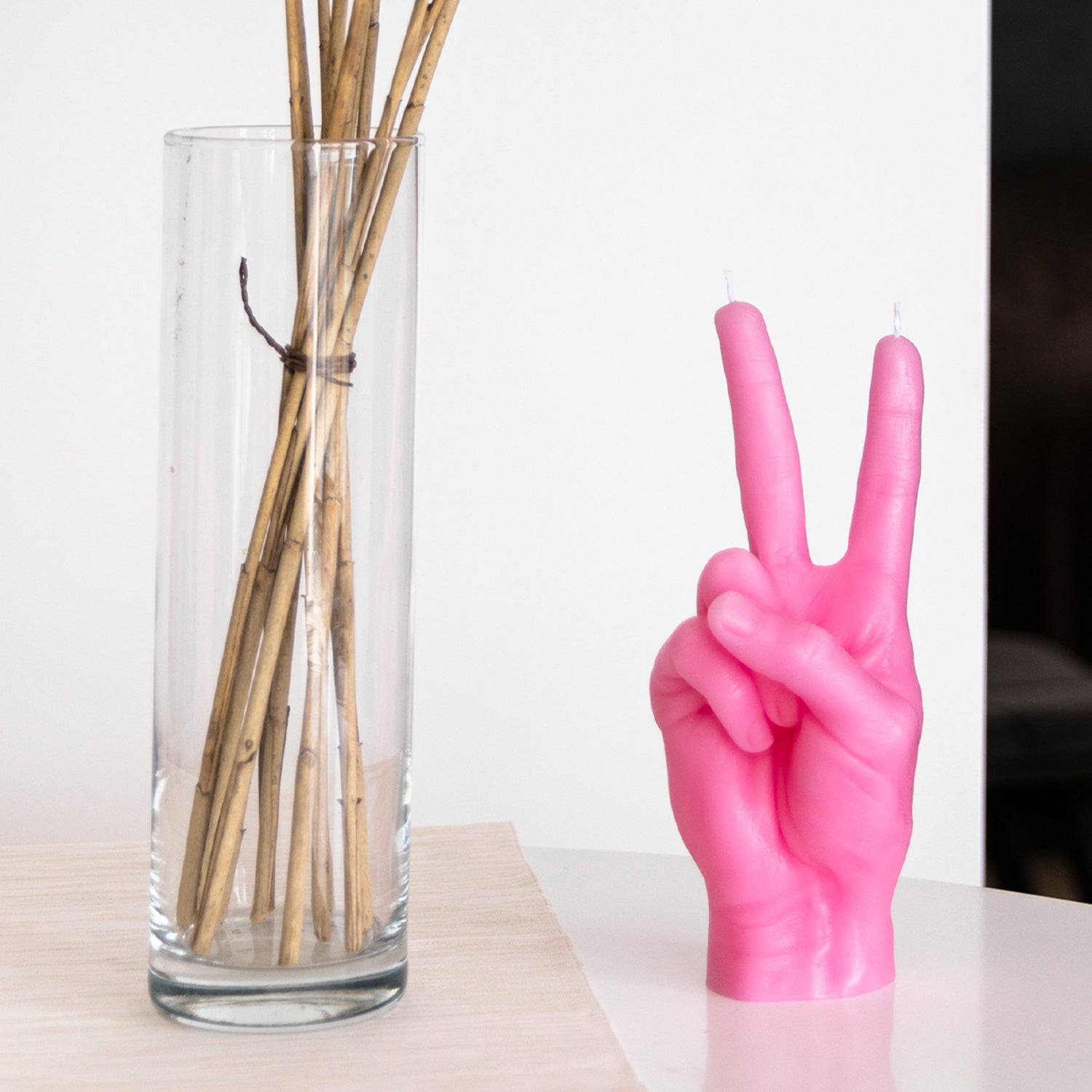 CandleHand "Peace" Candle - Pink