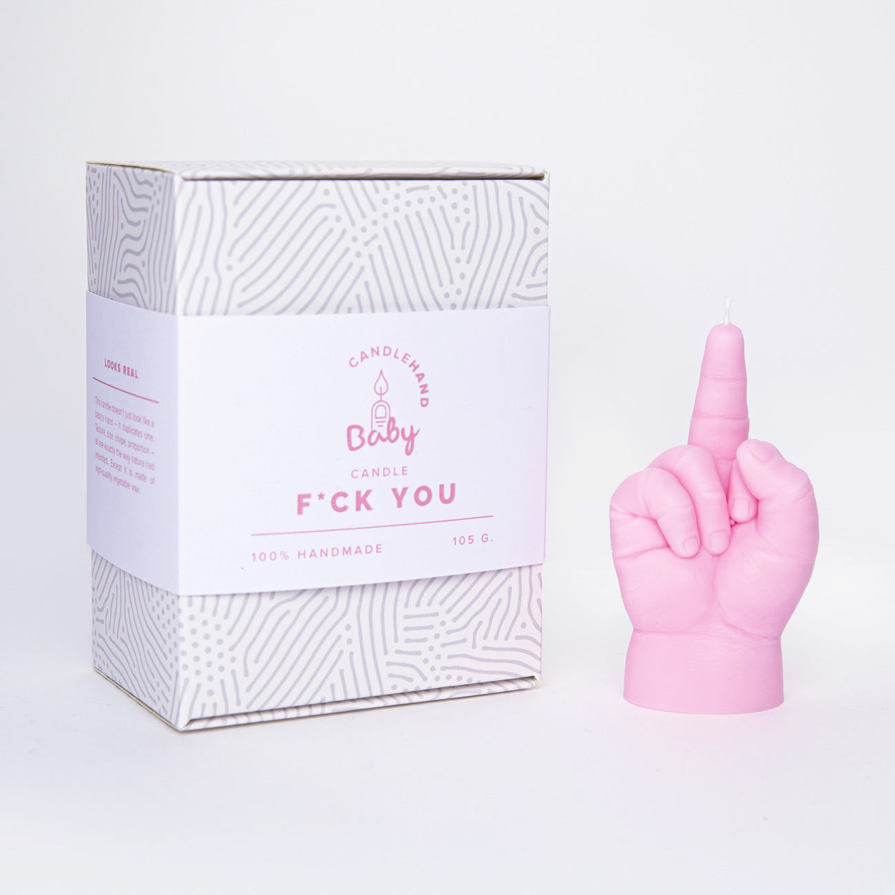 CandleHand Baby "F*ck You" Candle - Pink